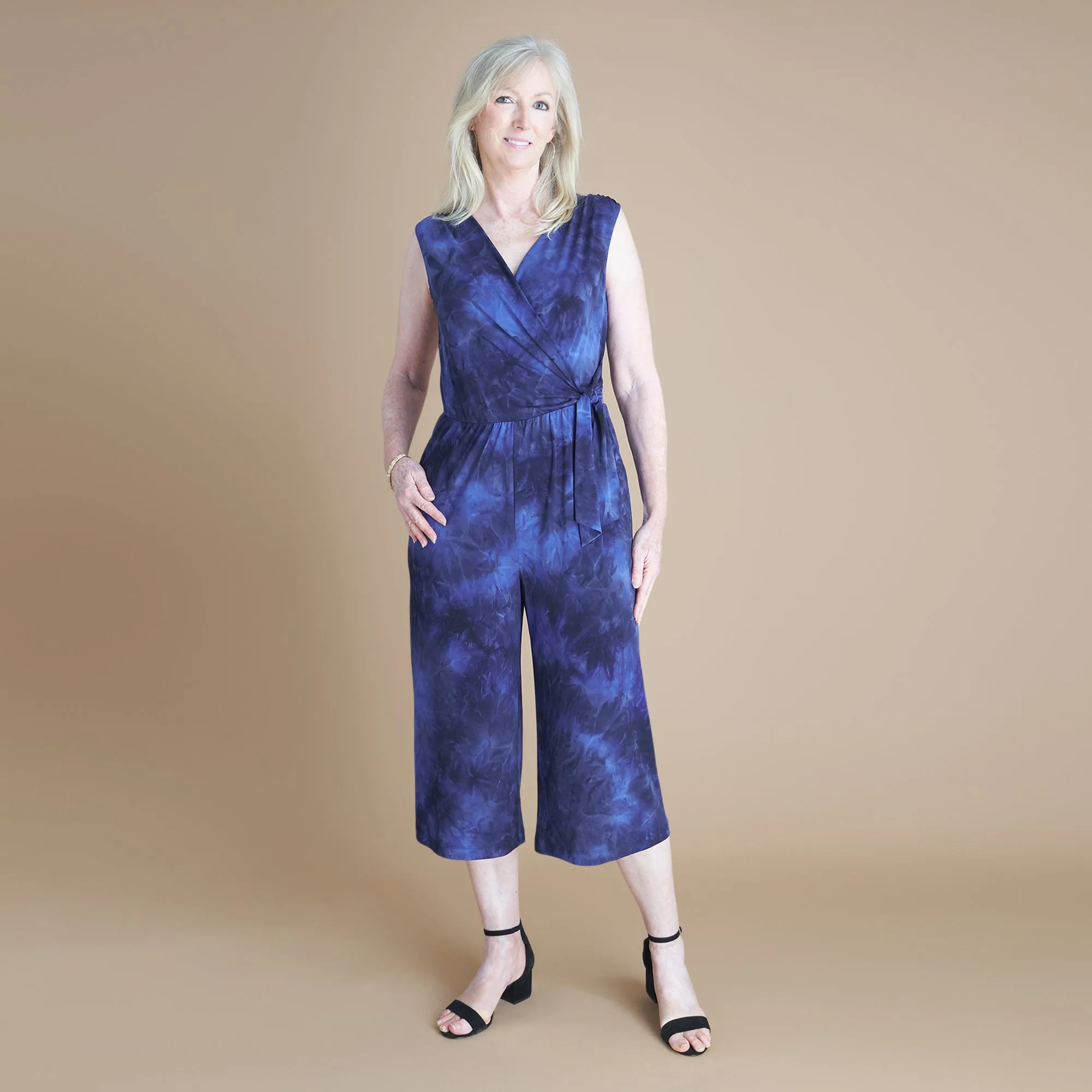 Morgan Sapphire Cropped Jumpsuit sold by connected apparel product image thumbnail 2