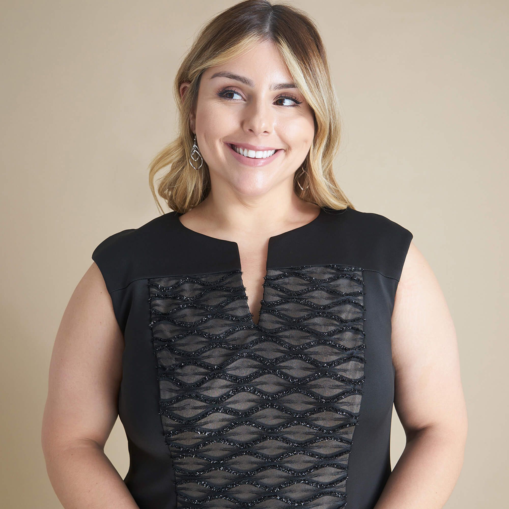Sally Eyelash Metallic Knit Dress sold by connected apparel product image thumbnail 5