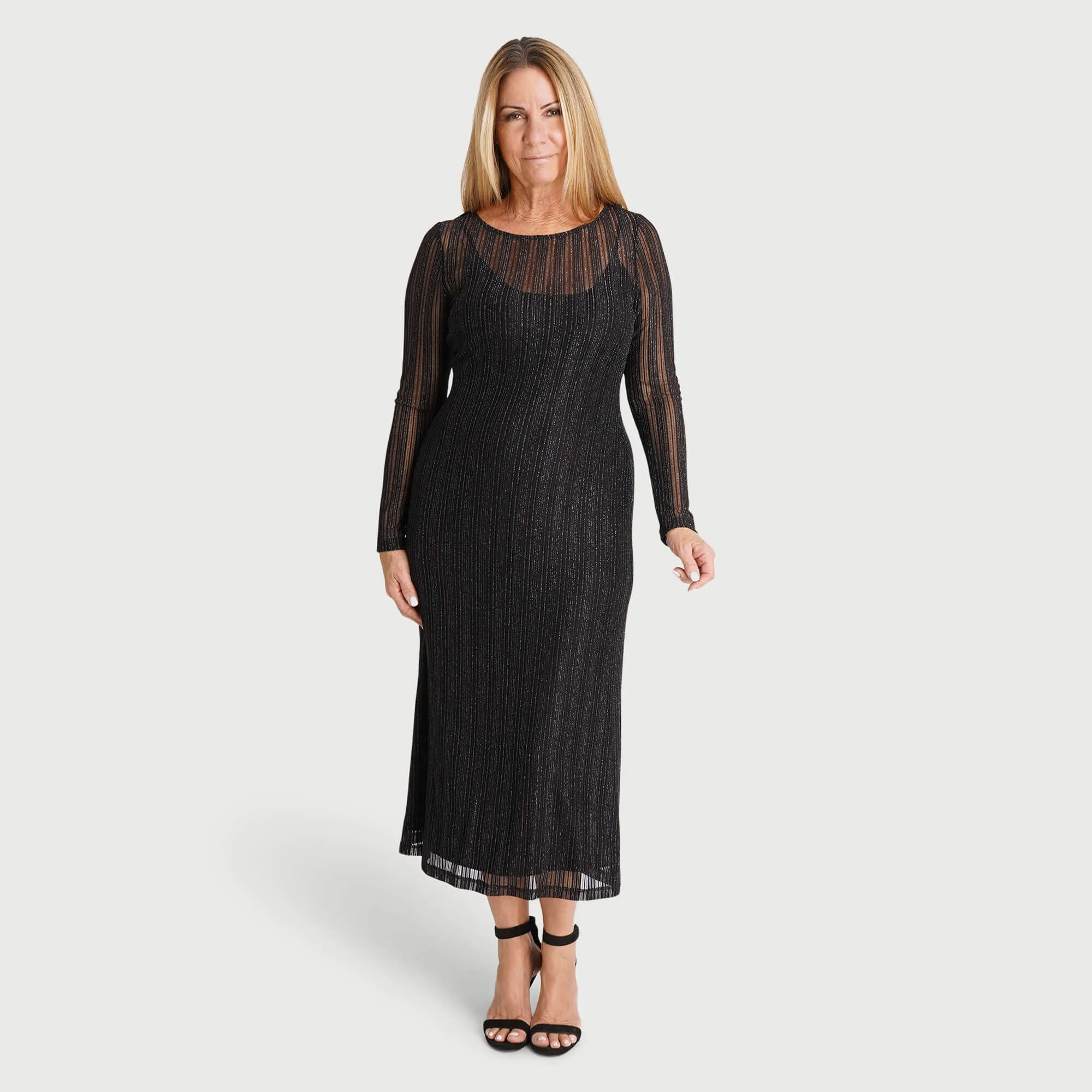 Tilda Black Metallic Midi Dress sold by connected apparel product image thumbnail 2