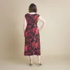 Tonya Red Floral Cowl Neck Midi Dress sold by connected apparel