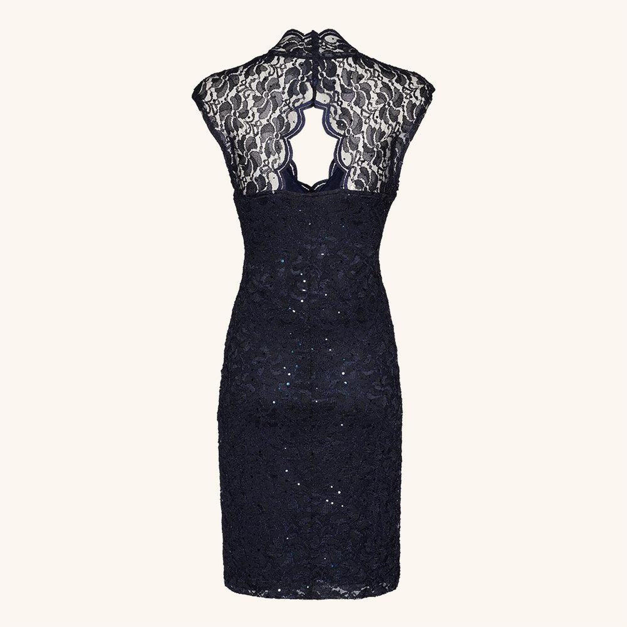 Cleo Navy Sequin Lace Bodycon Dress sold by connected apparel product image thumbnail 6