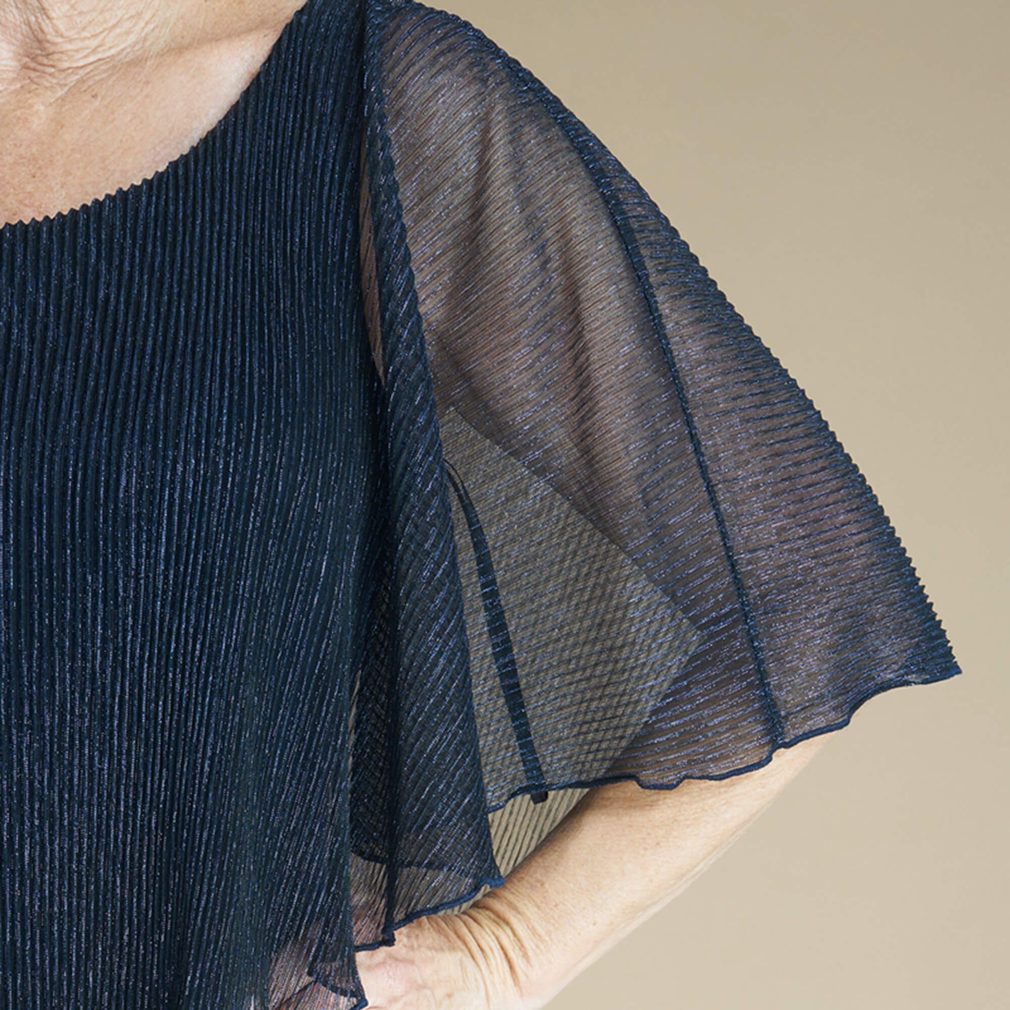 Alyssa Navy Metallic Cape Dress sold by connected apparel product image thumbnail 2