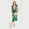 Tonya Evergreen Cowl Neck Midi Dress sold by connected apparel