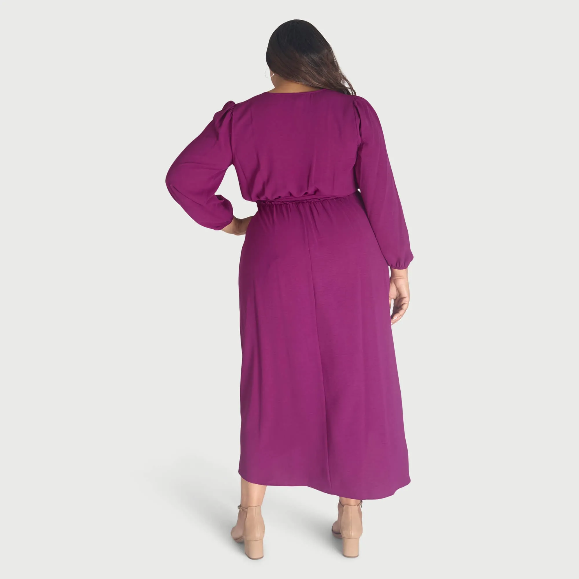 Shannon Magenta Maxi Wrap Dress sold by connected apparel product image thumbnail 2