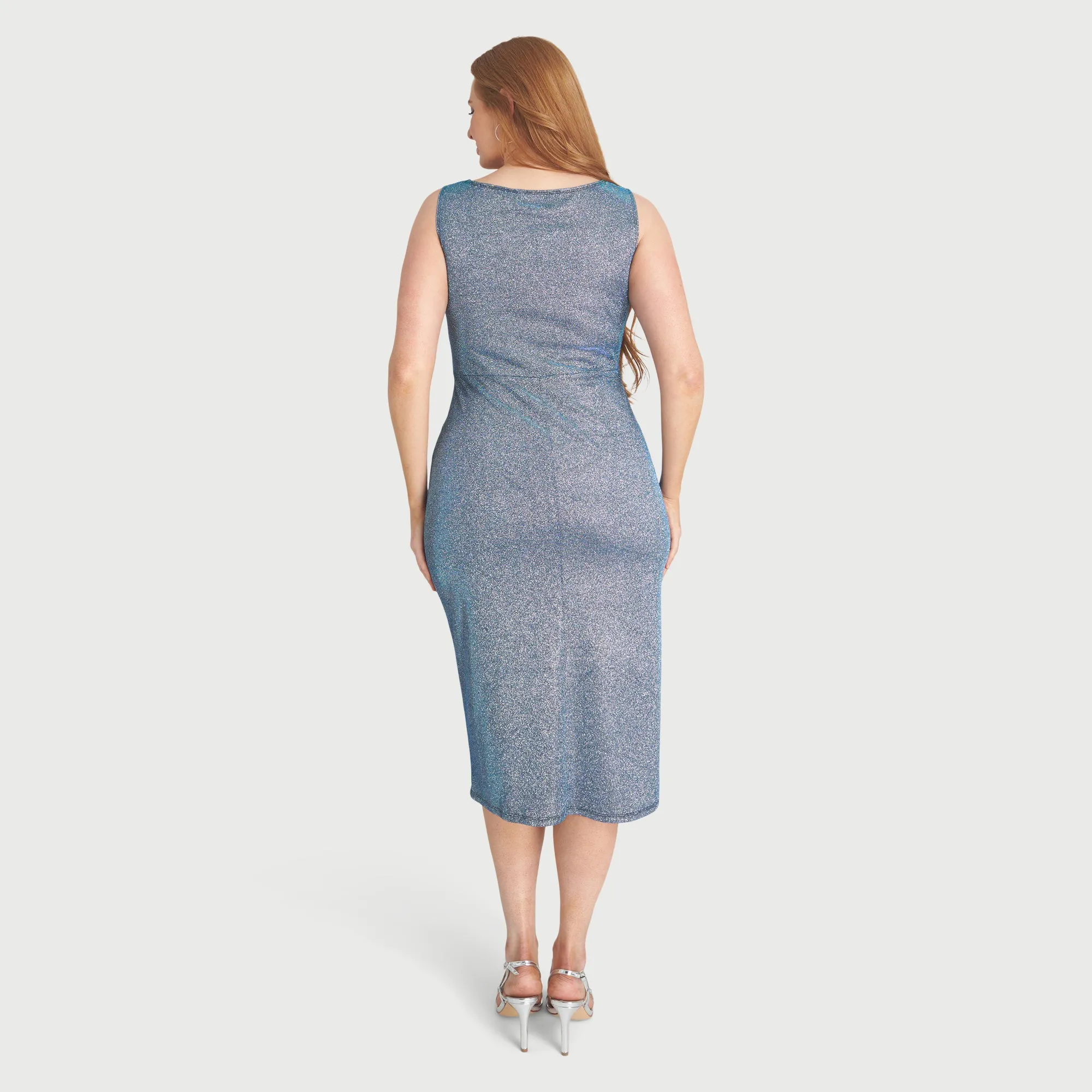Selena Sapphire Sleeveless Knot Dress sold by connected apparel product image thumbnail 3