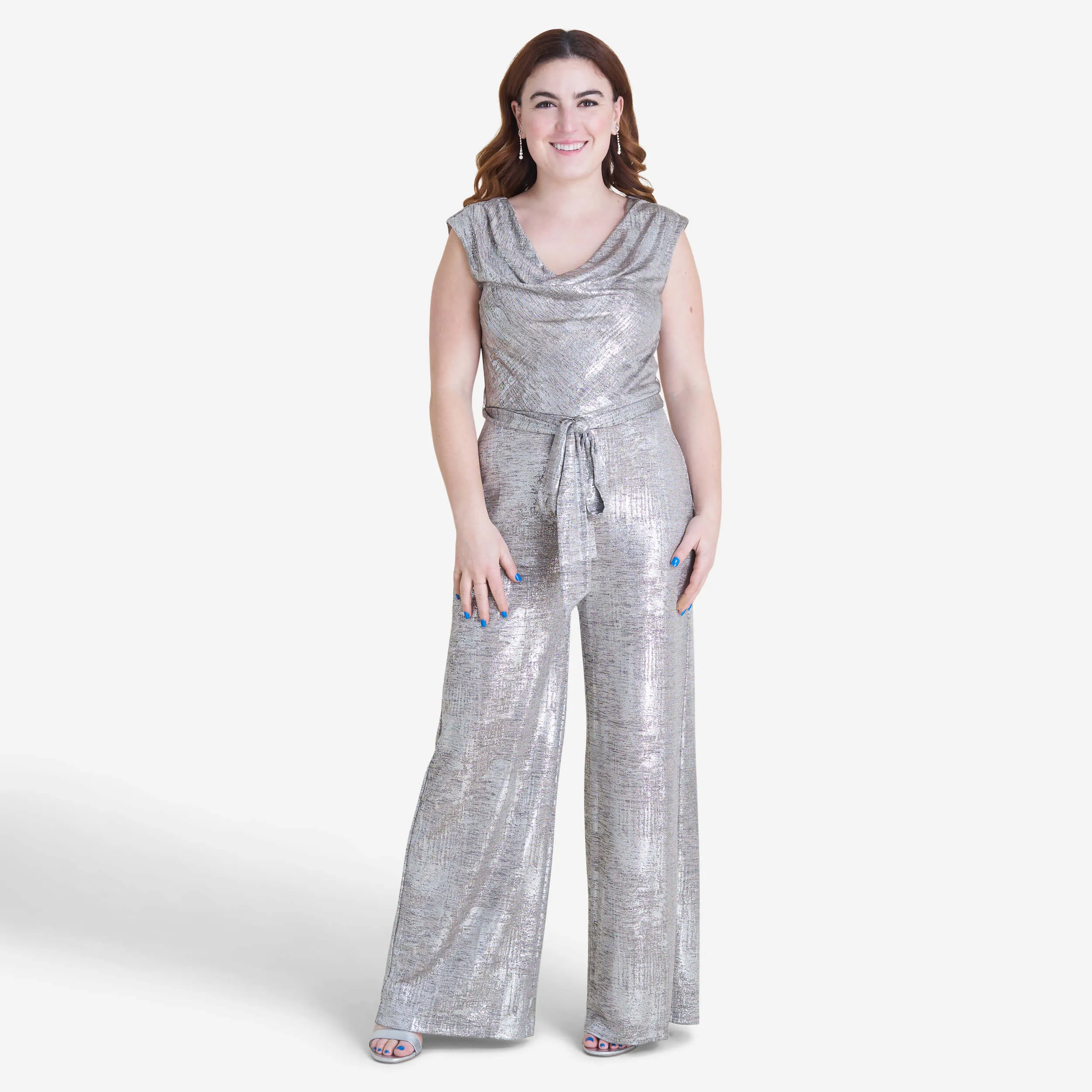 Uptown Flax Foil Print Jumpsuit sold by connected apparel product image thumbnail 4