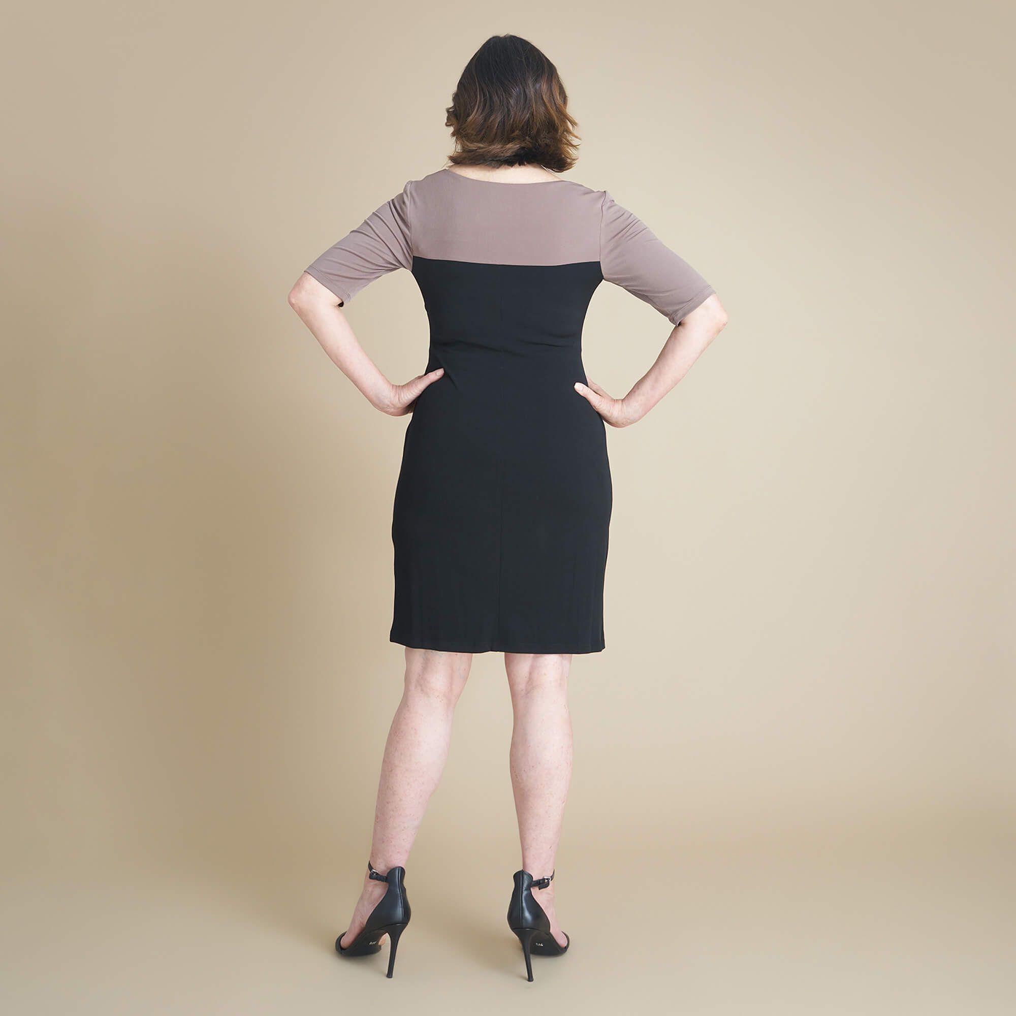 Paula Dark Khaki Color Block Dress sold by connected apparel product image thumbnail 3