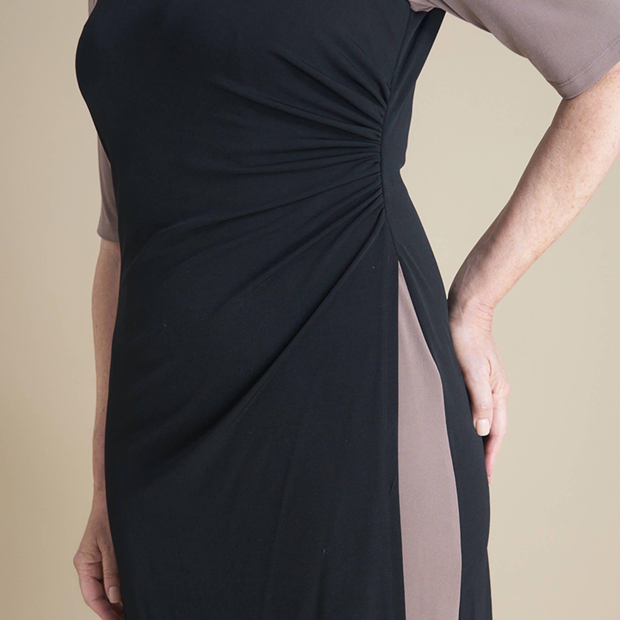 Paula Dark Khaki Color Block Dress sold by connected apparel product image thumbnail 2