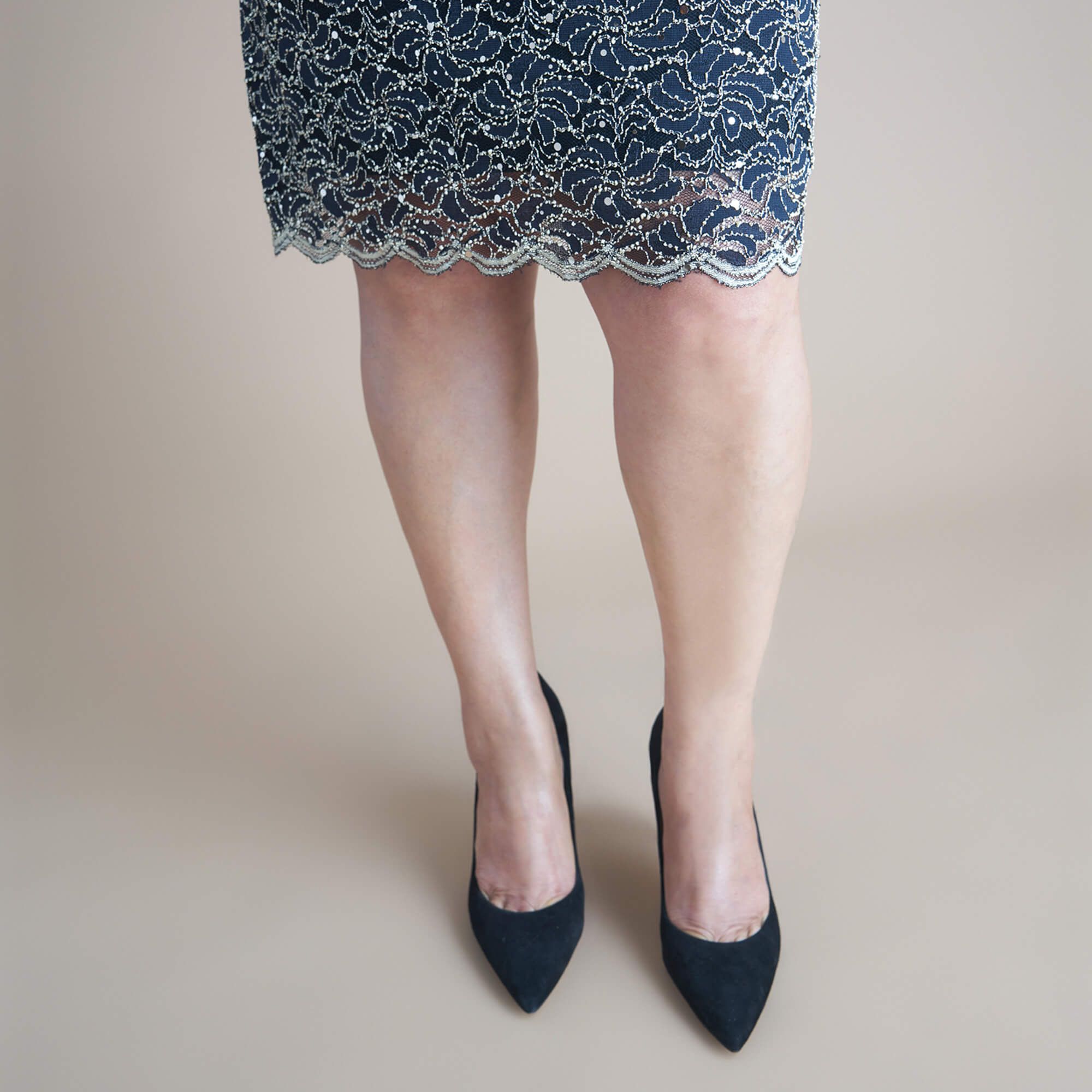 Stevie Two-Tone Gold Sequin Lace Dress sold by connected apparel product image thumbnail 2