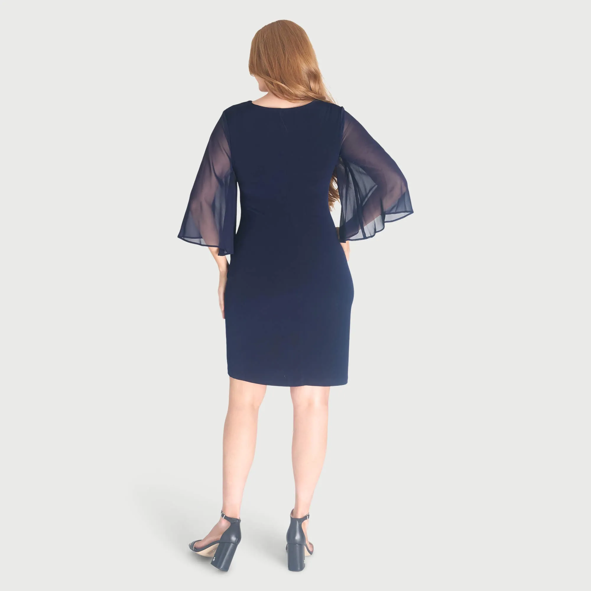Tina 2.0 Navy Cowl Neck Dress sold by connected apparel product image thumbnail 3