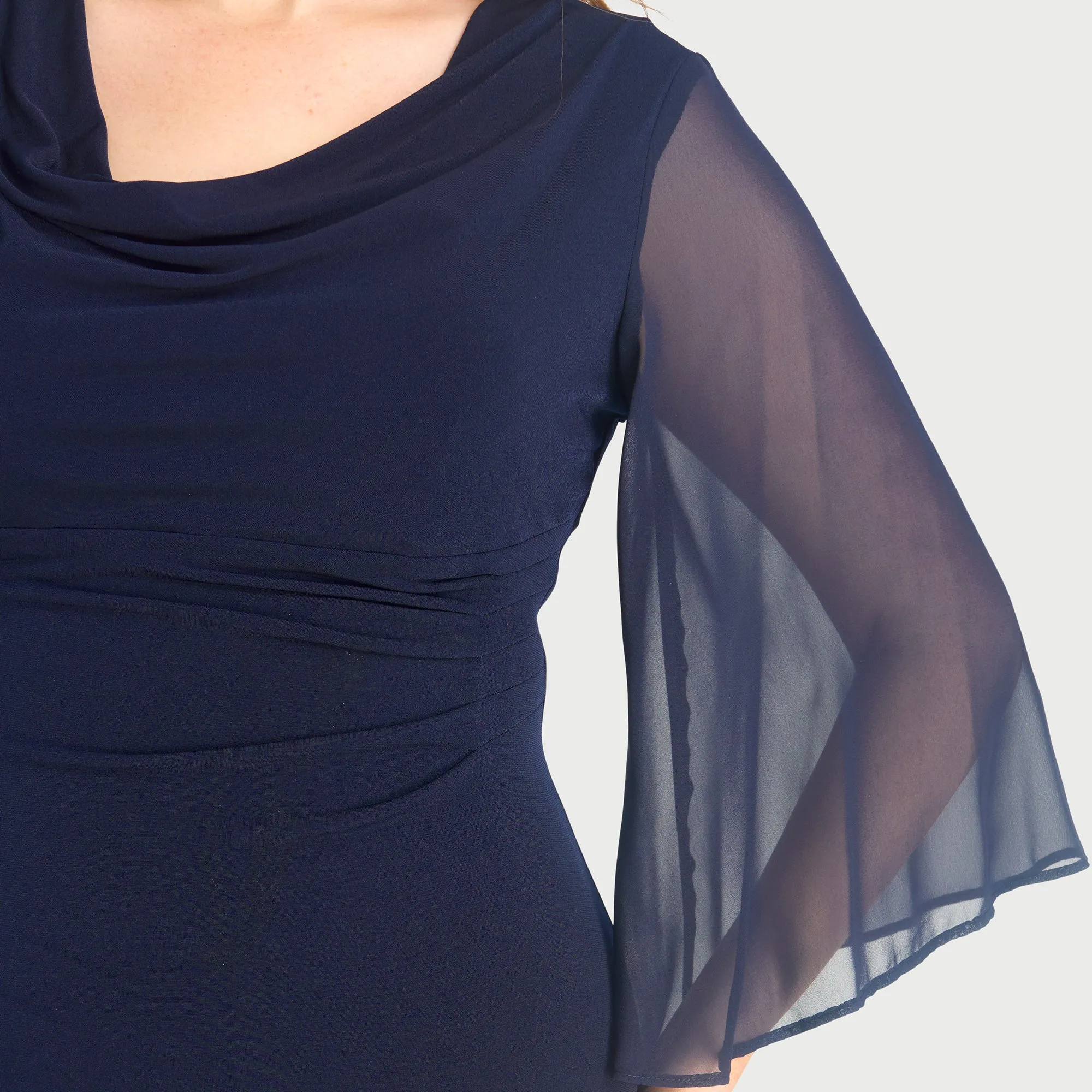 Tina 2.0 Navy Cowl Neck Dress sold by connected apparel product image thumbnail 2
