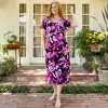 Sunny Magenta Floral Midi Dress sold by connected apparel