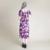 Sunny Magenta Floral Midi Dress sold by connected apparel