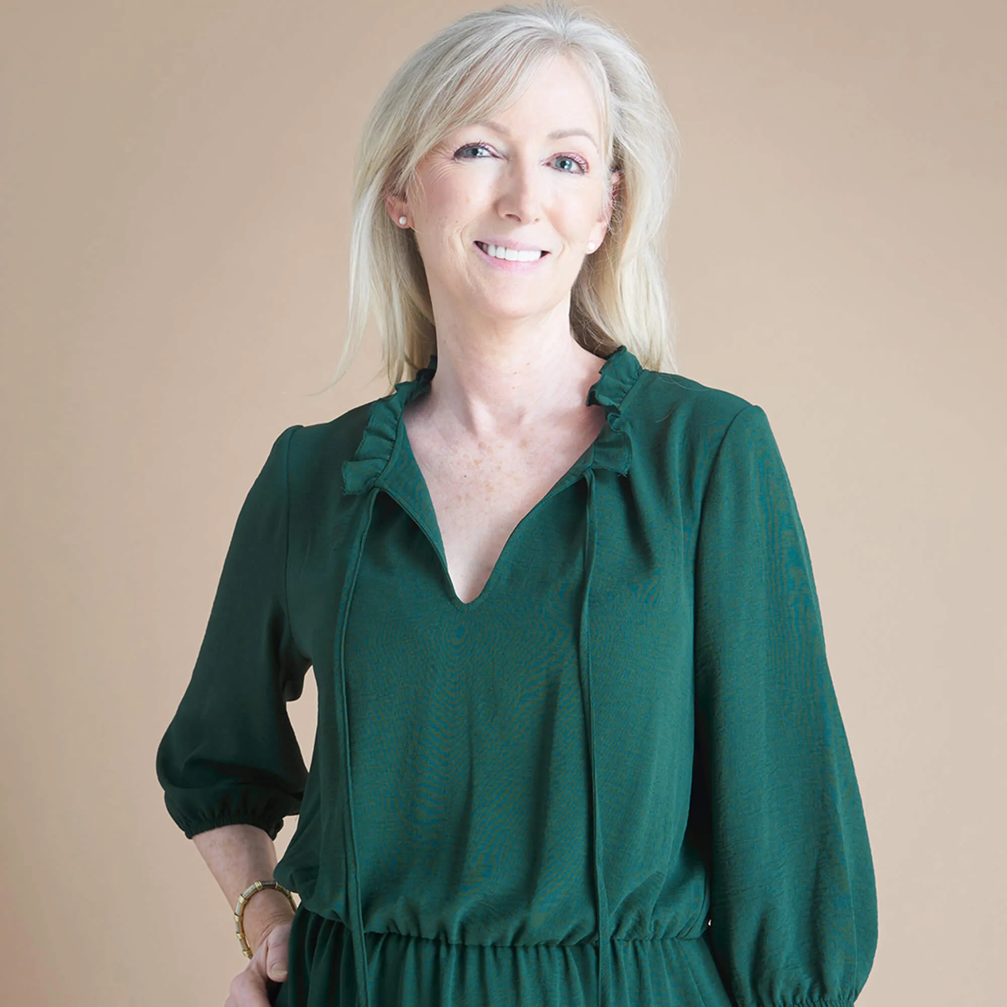 Gabriella Hunter Green Mock Neck Dress sold by connected apparel product image thumbnail 5