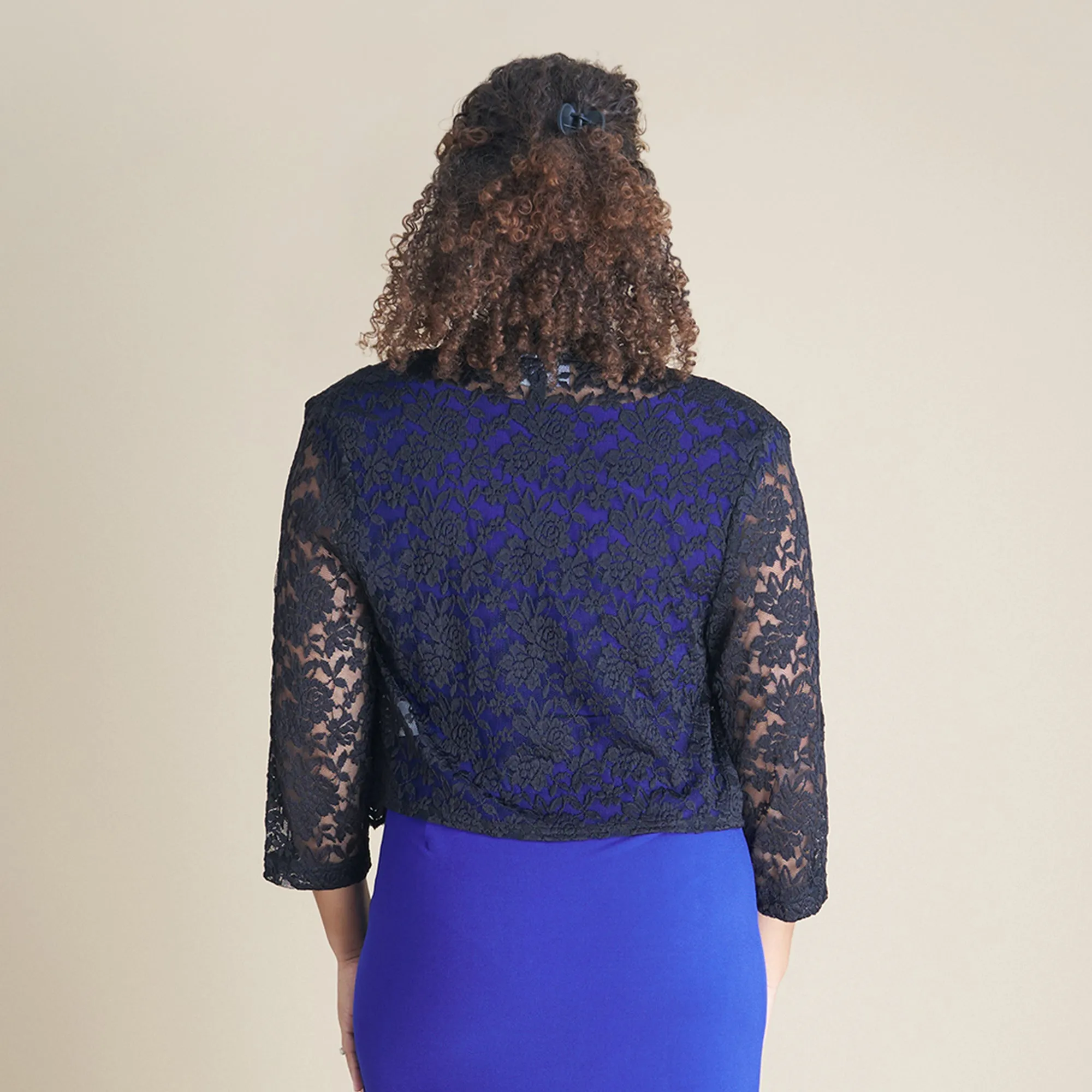 Talula Scalloped Lace Black Shrug sold by connected apparel product image thumbnail 3