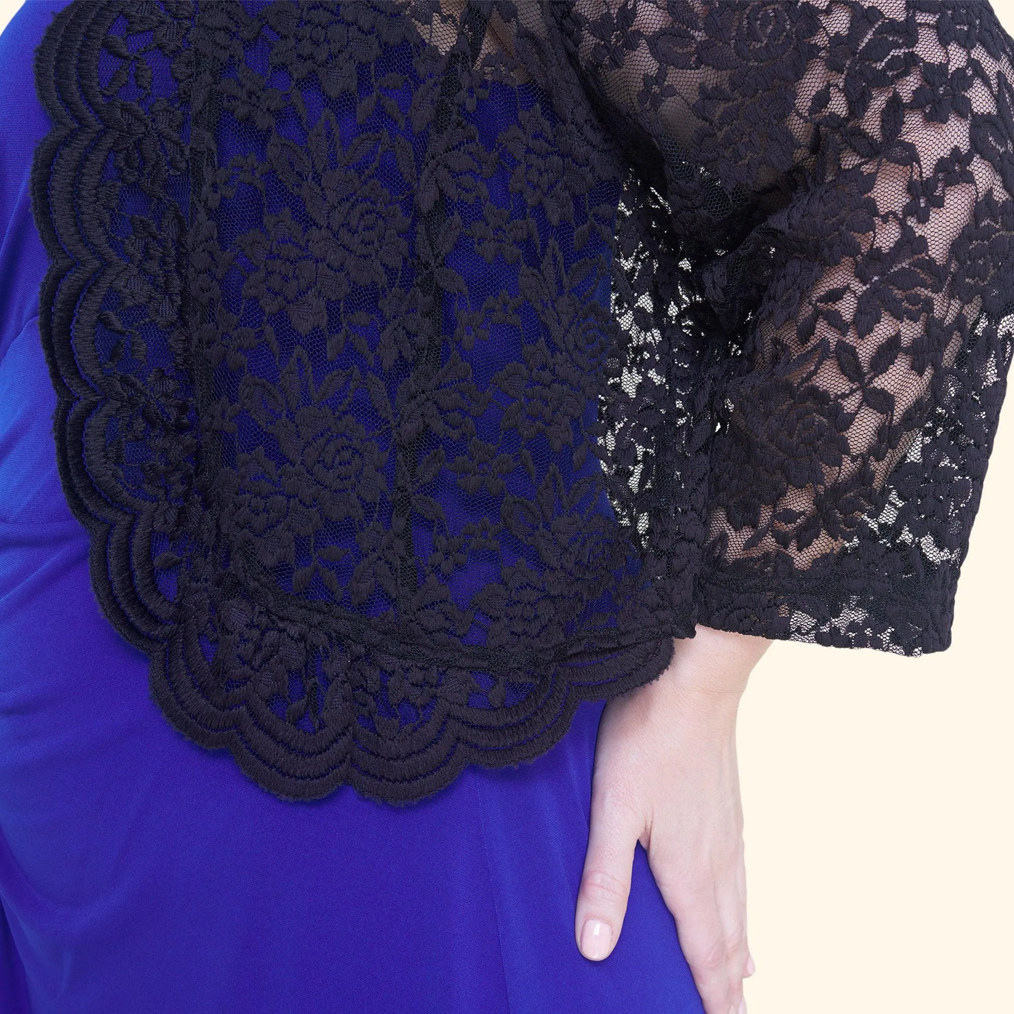Talula Scalloped Lace Black Shrug sold by connected apparel product image thumbnail 5