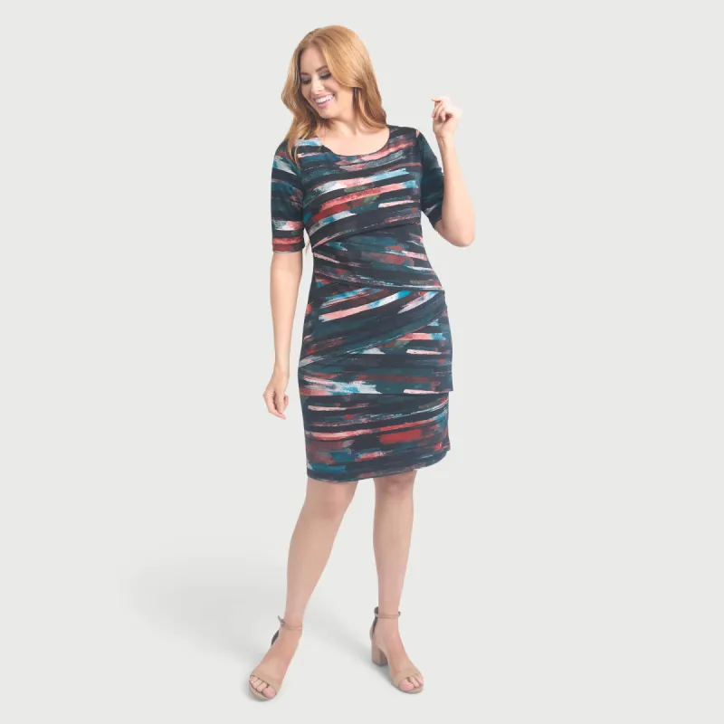 Brandy Mallard Asymmetrical Layer Dress made by connected apparel