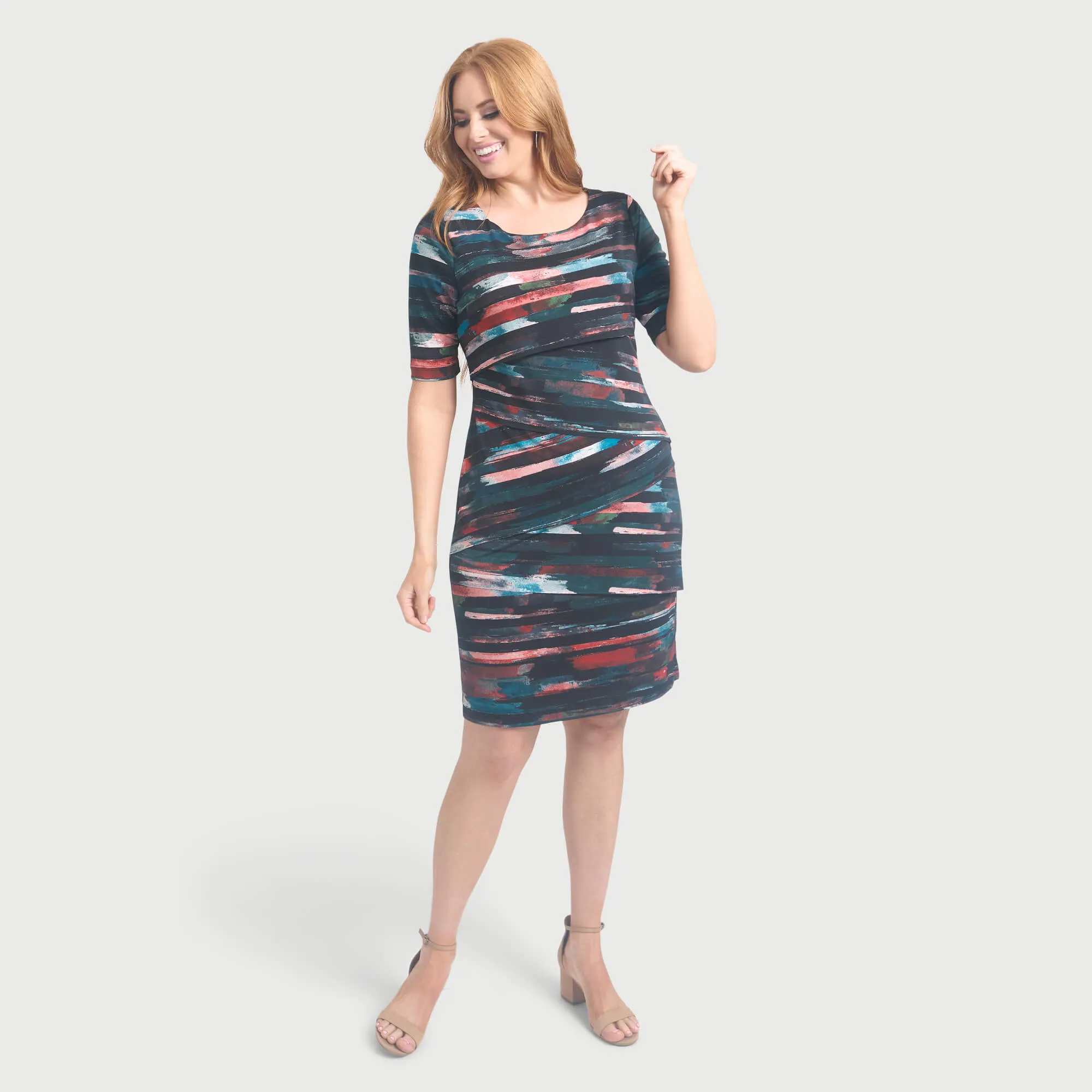 Brandy Mallard Asymmetrical Layer Dress sold by connected apparel