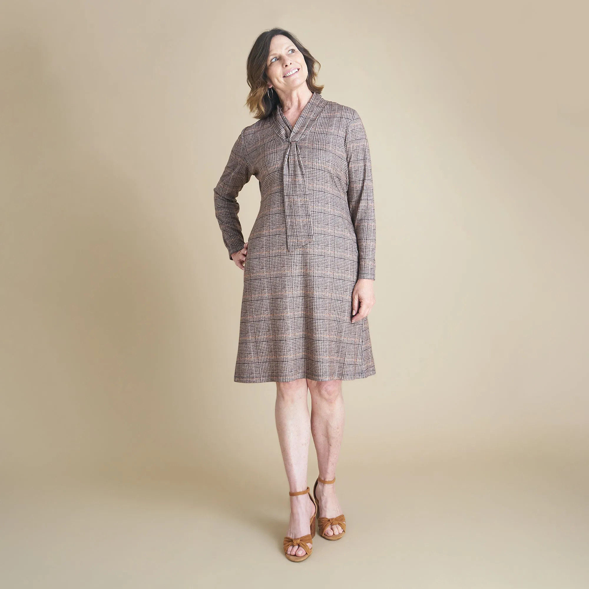 Bethany Brown Plaid Dress sold by connected apparel product image thumbnail 2