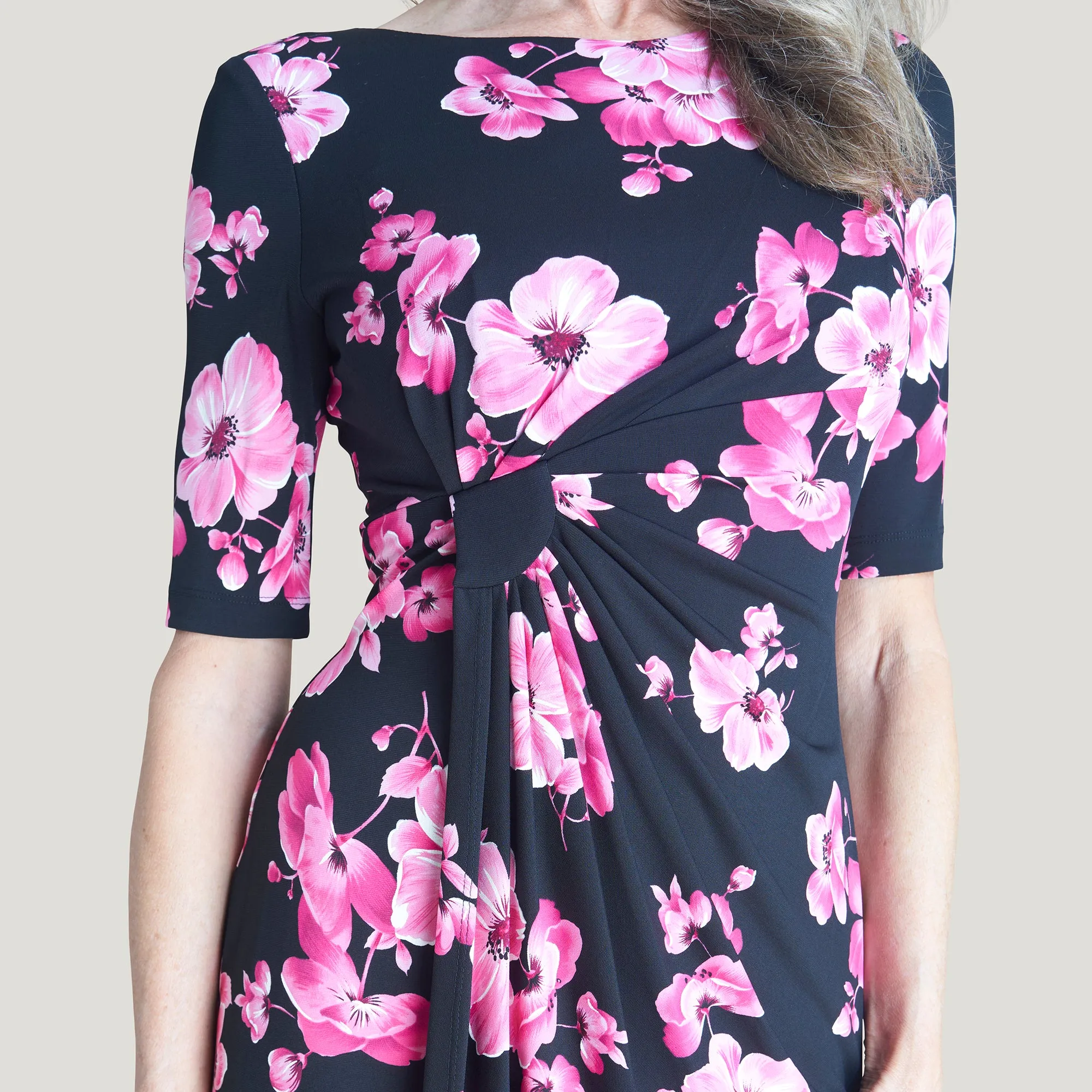 Lisa Fuchsia Faux Wrap Dress sold by connected apparel product image thumbnail 3