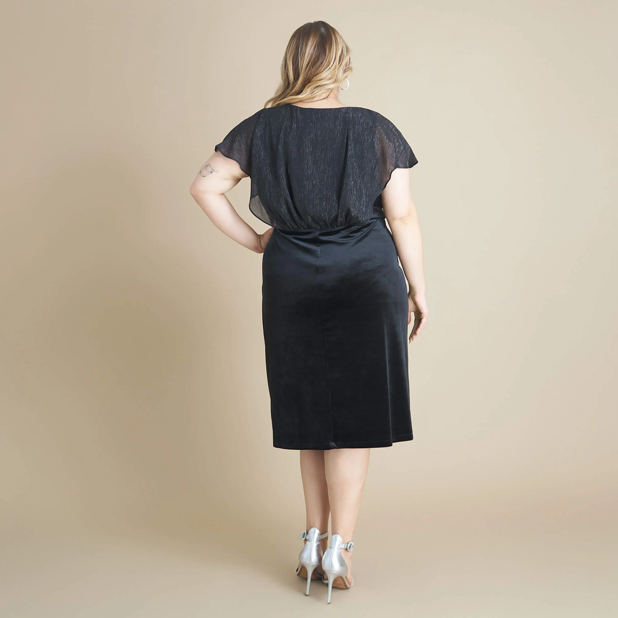 Daphne Black Velvet Popover Dress sold by connected apparel product image thumbnail 3