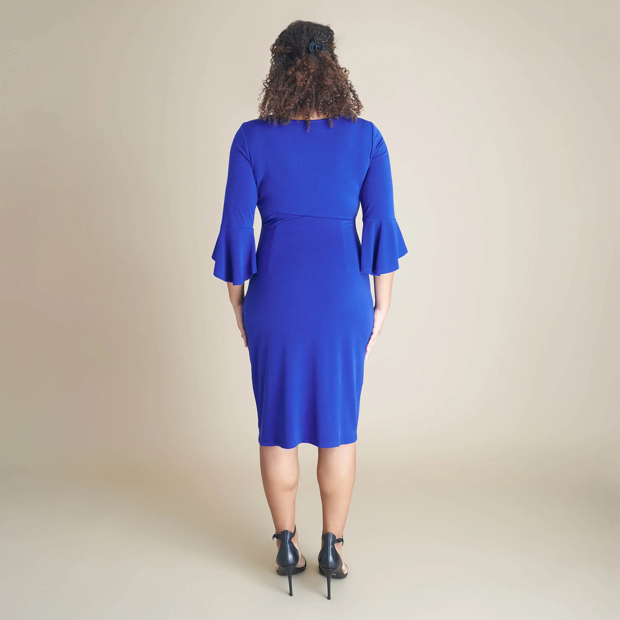 Lisa 2.0 Deep Cobalt Faux Wrap Dress sold by connected apparel product image thumbnail 3