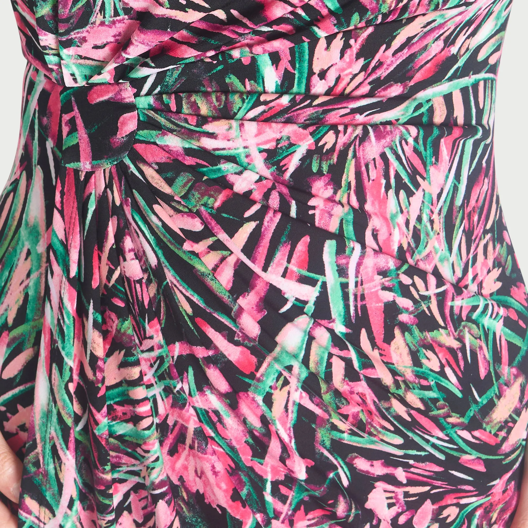 Lisa Fuchsia Abstract Faux Wrap Dress sold by connected apparel product image thumbnail 2