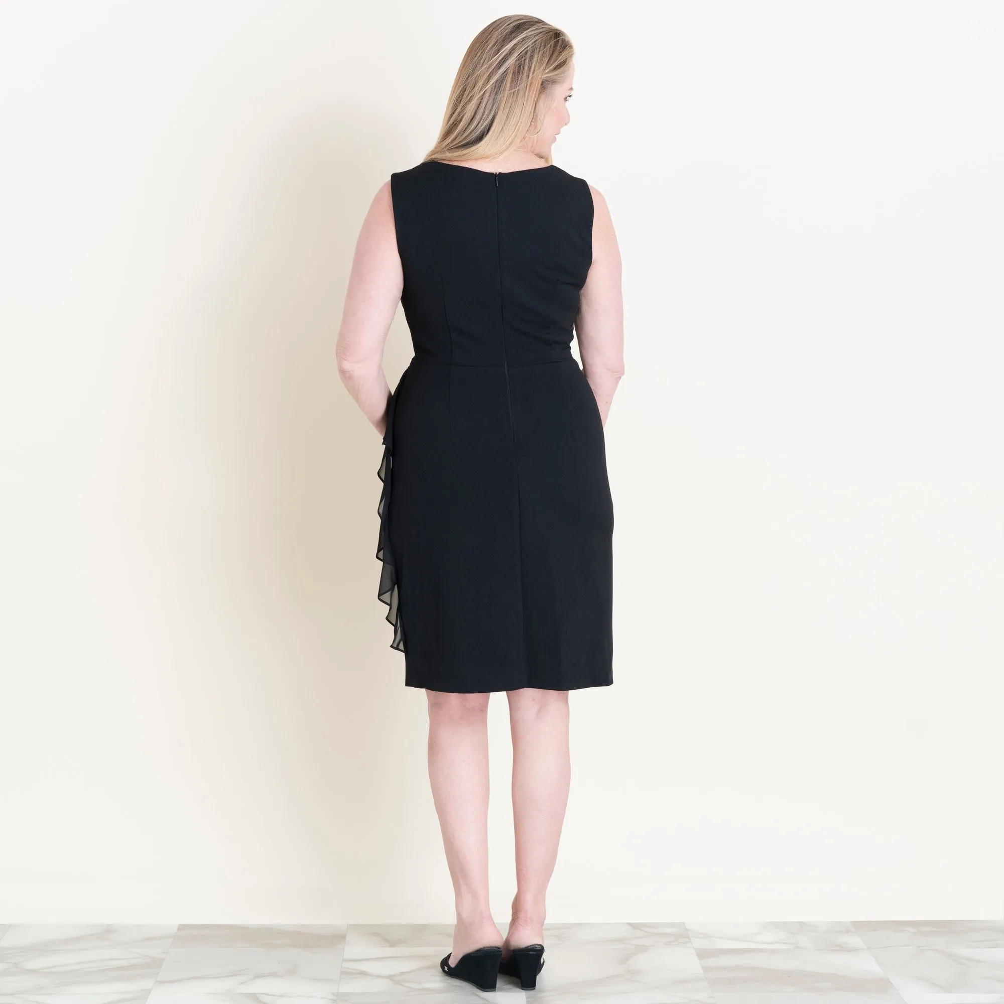 Sari Chiffon Cross Body Little Black Dress sold by connected apparel product image thumbnail 3