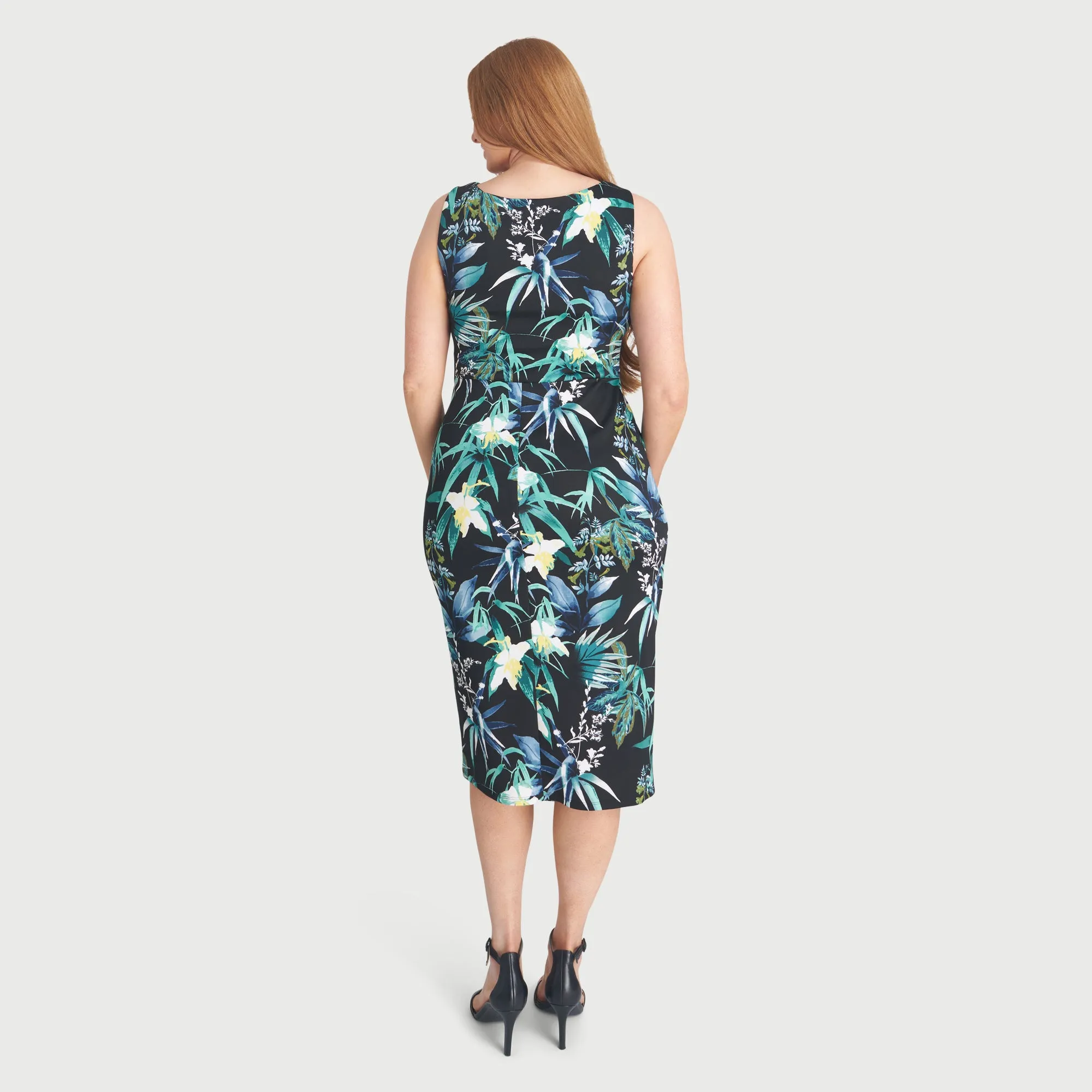 Selena Teal Sleeveless Knot Dress sold by connected apparel product image thumbnail 3