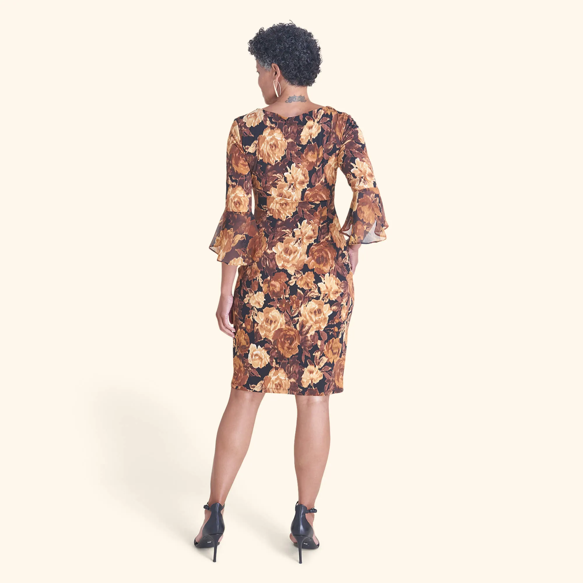 Lisa 2.0 Spice Faux Wrap Dress sold by connected apparel product image thumbnail 3