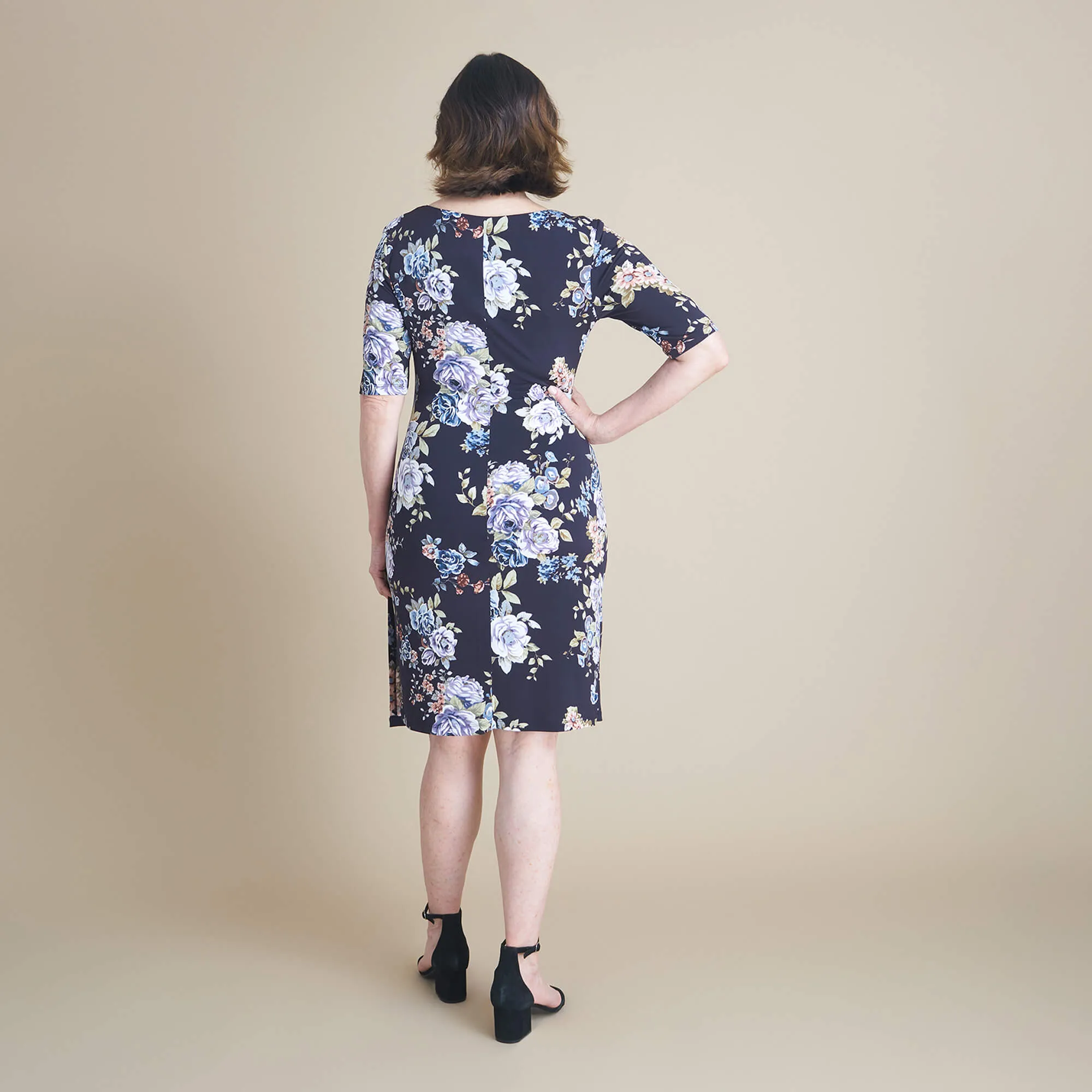 Liz Eggplant Floral Bodycon Dress sold by connected apparel product image thumbnail 3