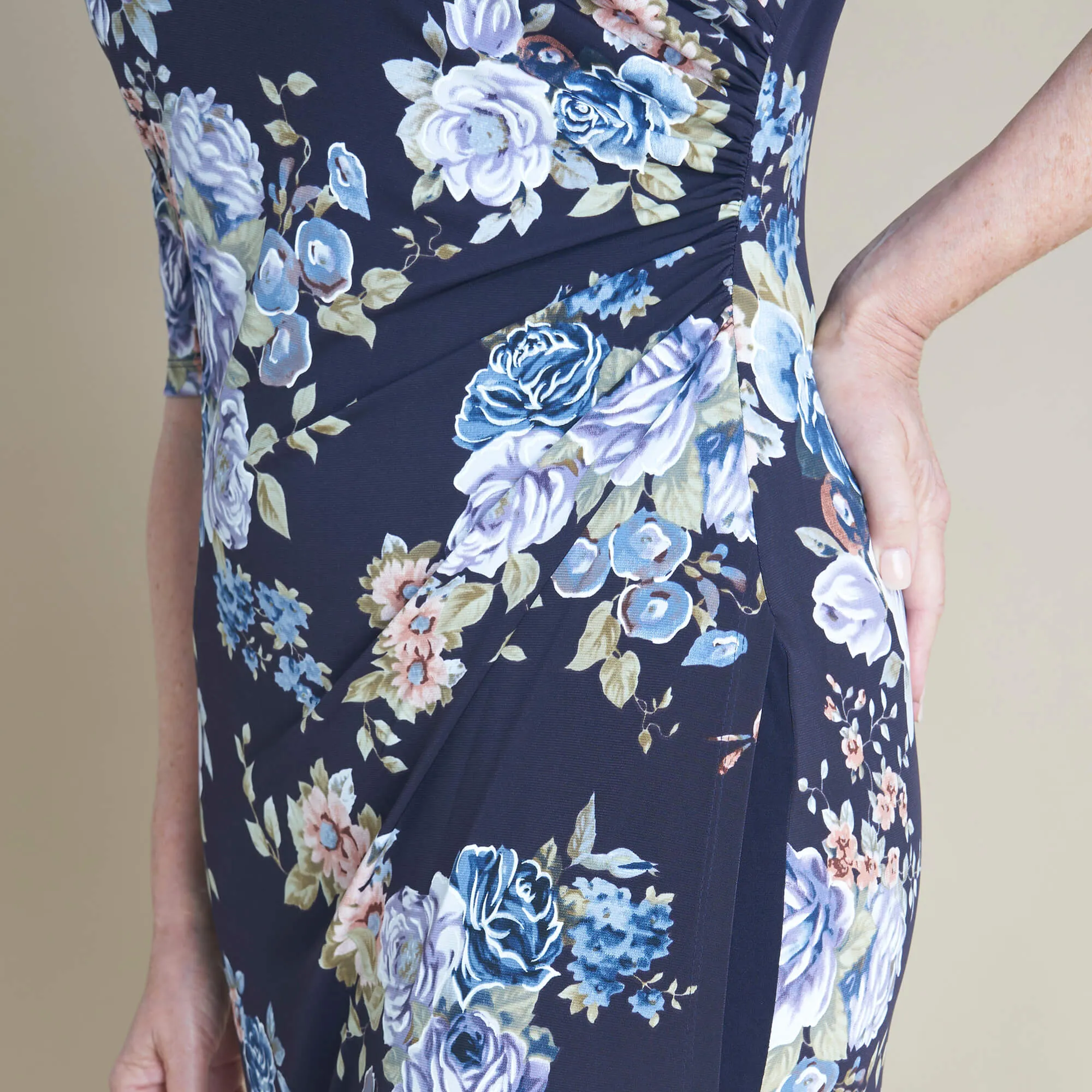 Liz Eggplant Floral Bodycon Dress sold by connected apparel product image thumbnail 2