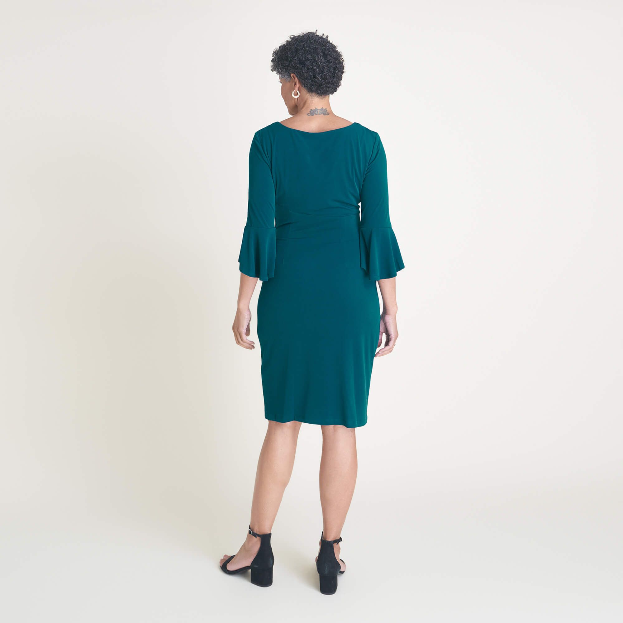 Lisa 2.0 Spruce Faux Wrap Dress sold by connected apparel product image thumbnail 3
