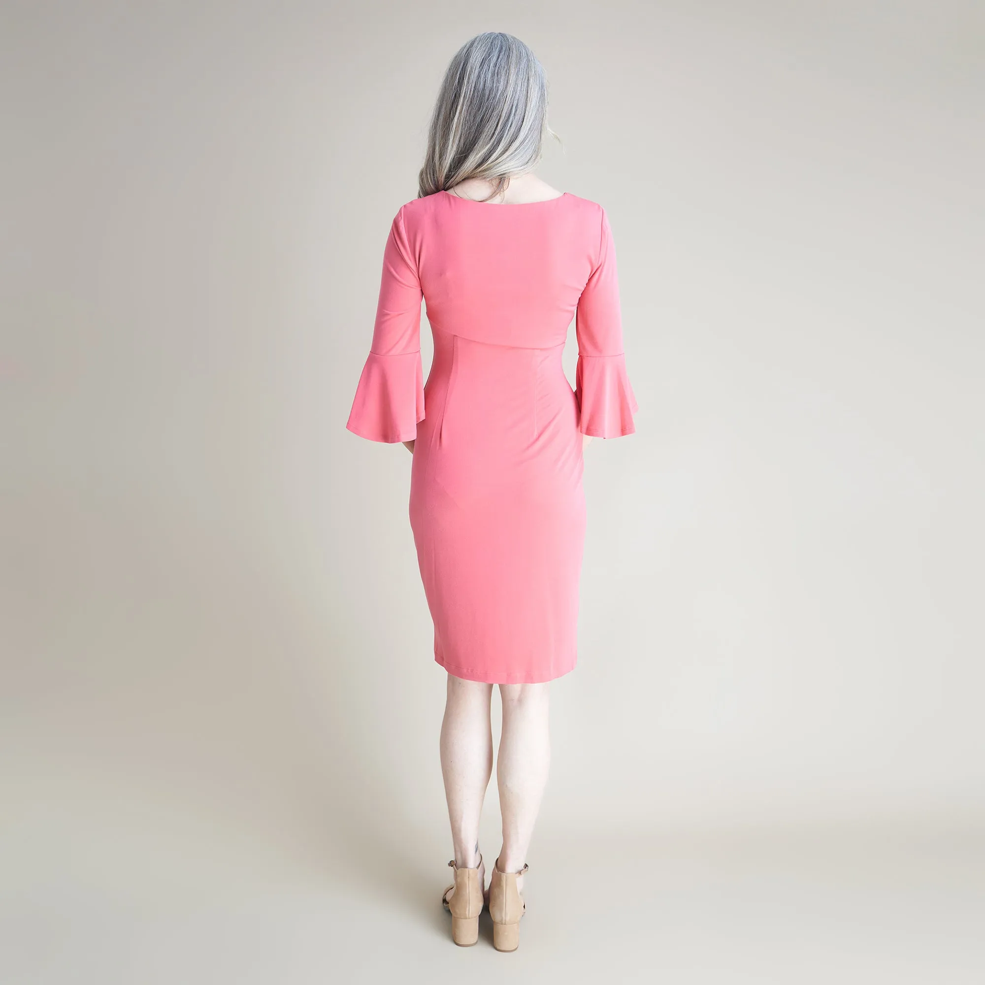 Lisa 2.0 New Coral Faux Wrap Dress sold by connected apparel product image thumbnail 4