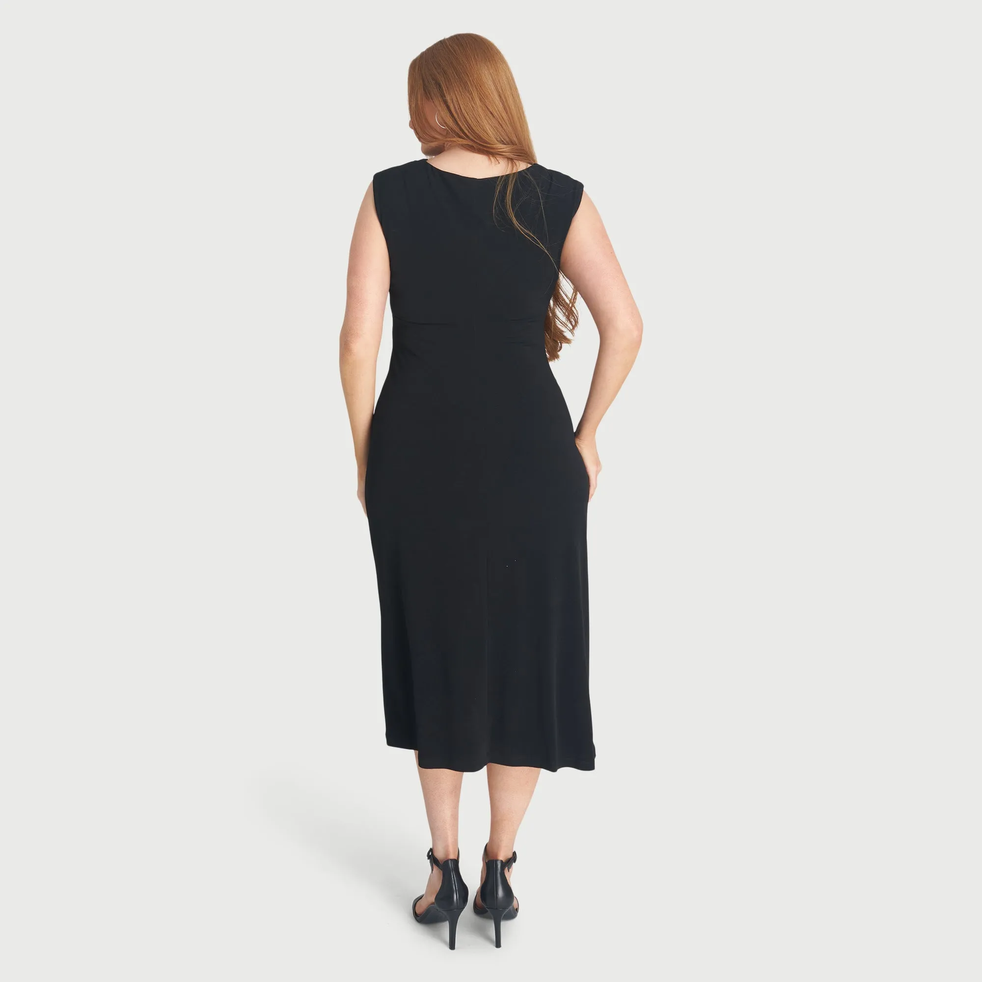 Tonya Black Cowl Neck Midi Dress sold by connected apparel product image thumbnail 4