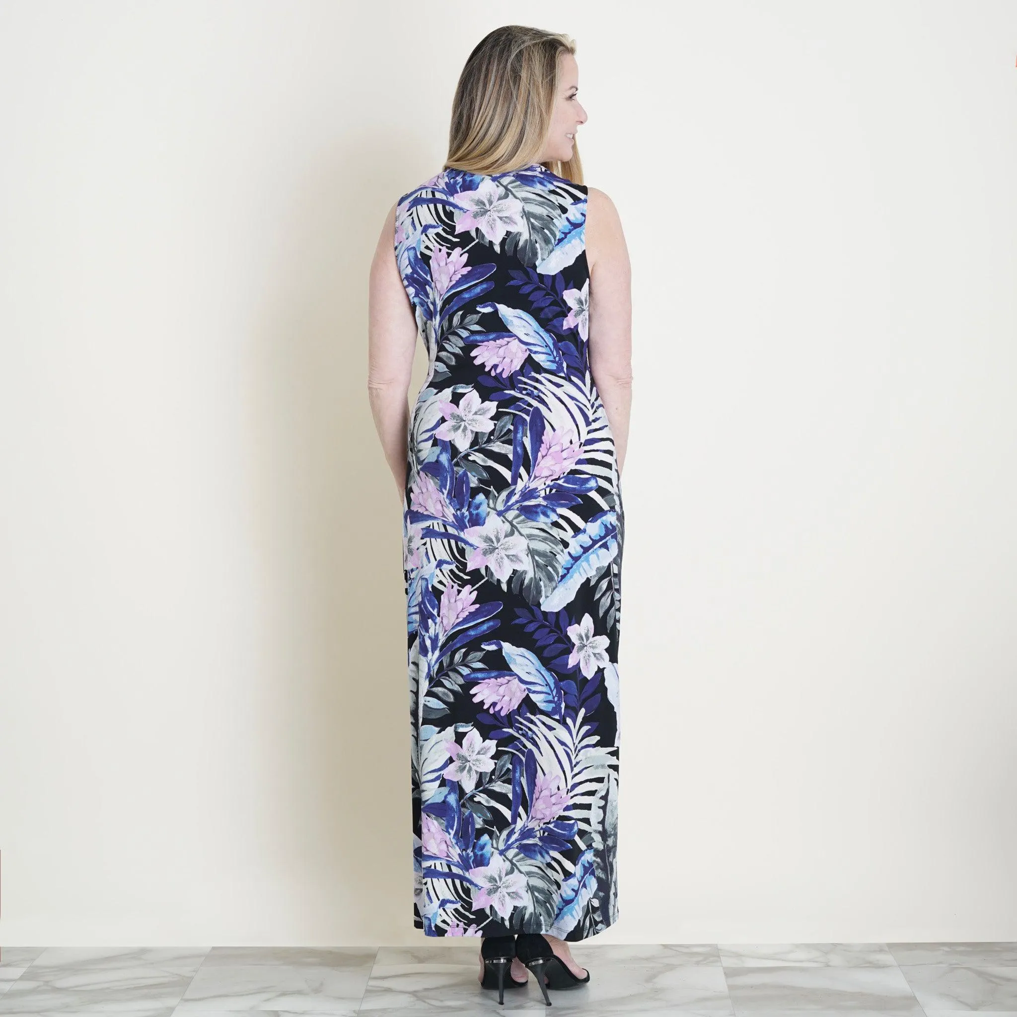 Reese Knotted Tropical Maxi Dress sold by connected apparel product image thumbnail 4