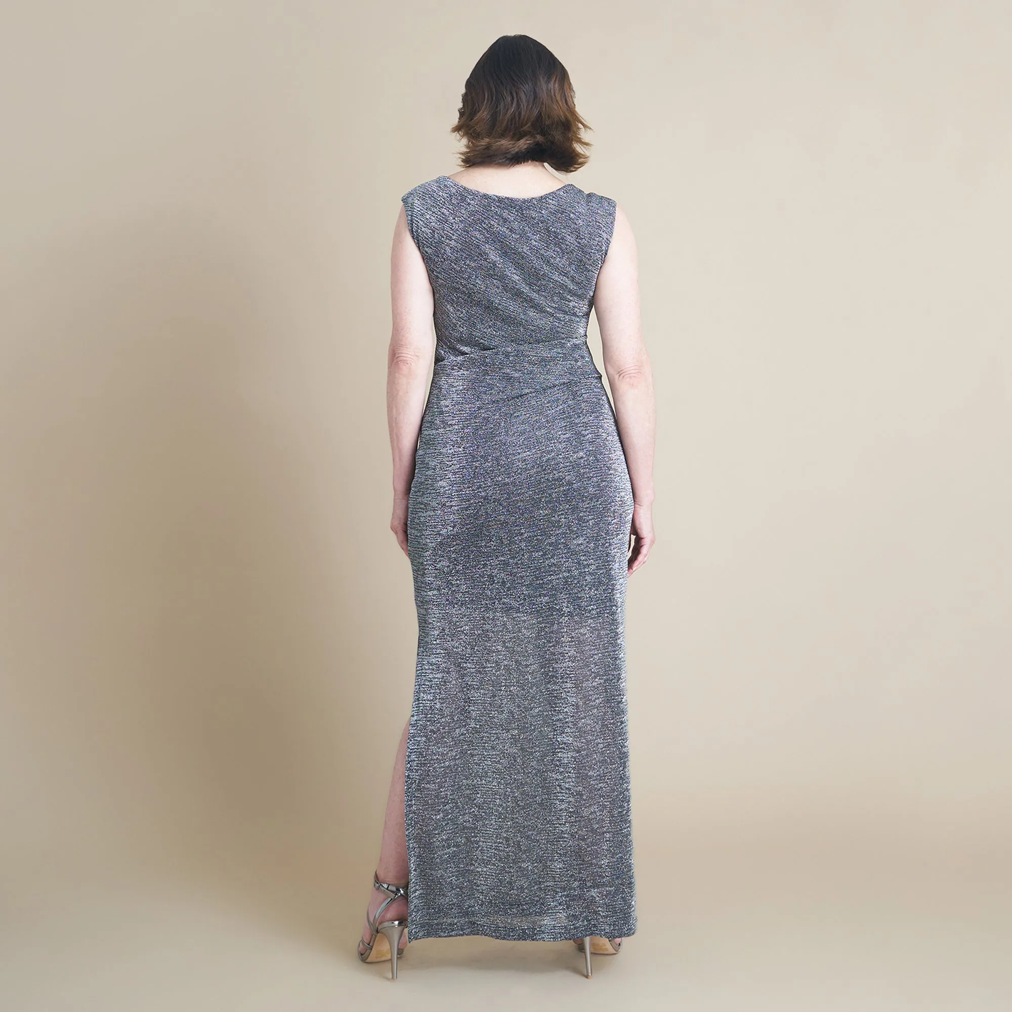 Maren Silver Floor Length Dress sold by connected apparel product image thumbnail 4