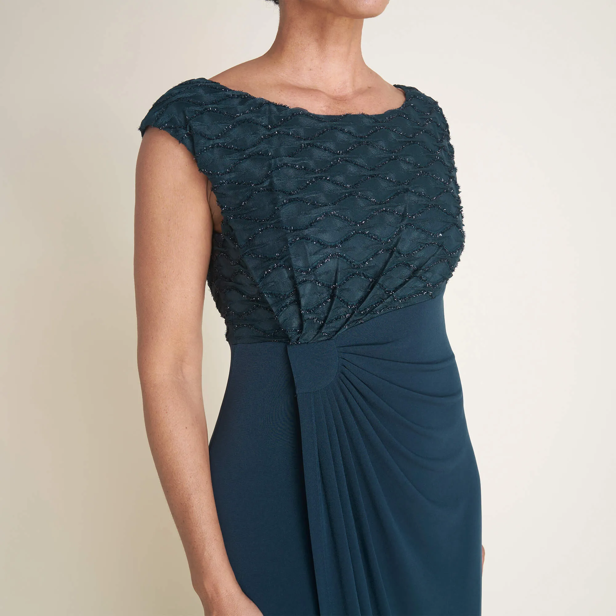 Lisa Dark Mallard Evening Floor Length Dress sold by connected apparel product image thumbnail 4