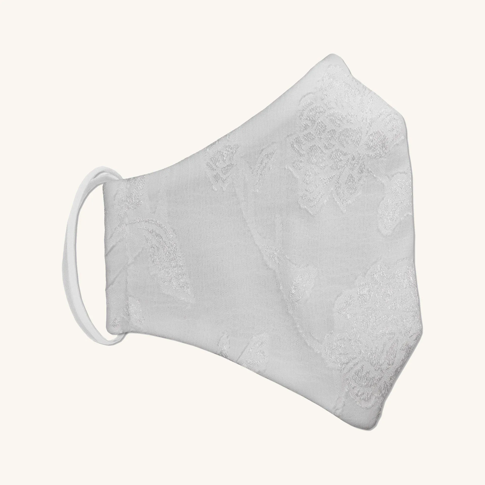 White Burnout Chiffon Face Mask sold by connected apparel
