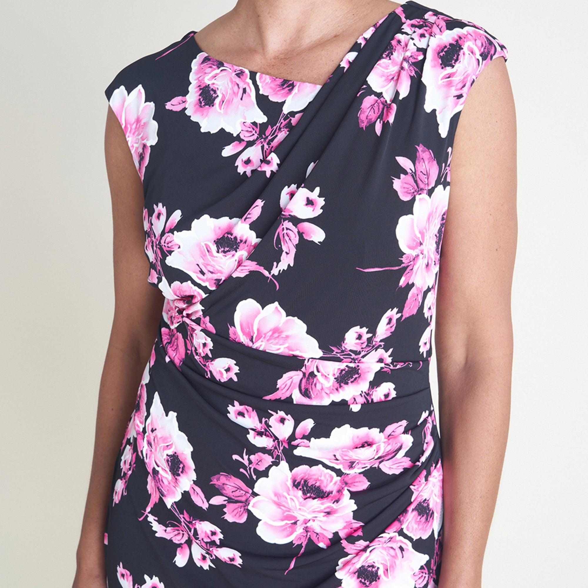 Carrie Fuchsia Asymmetrical Wrap Dress sold by connected apparel product image thumbnail 2