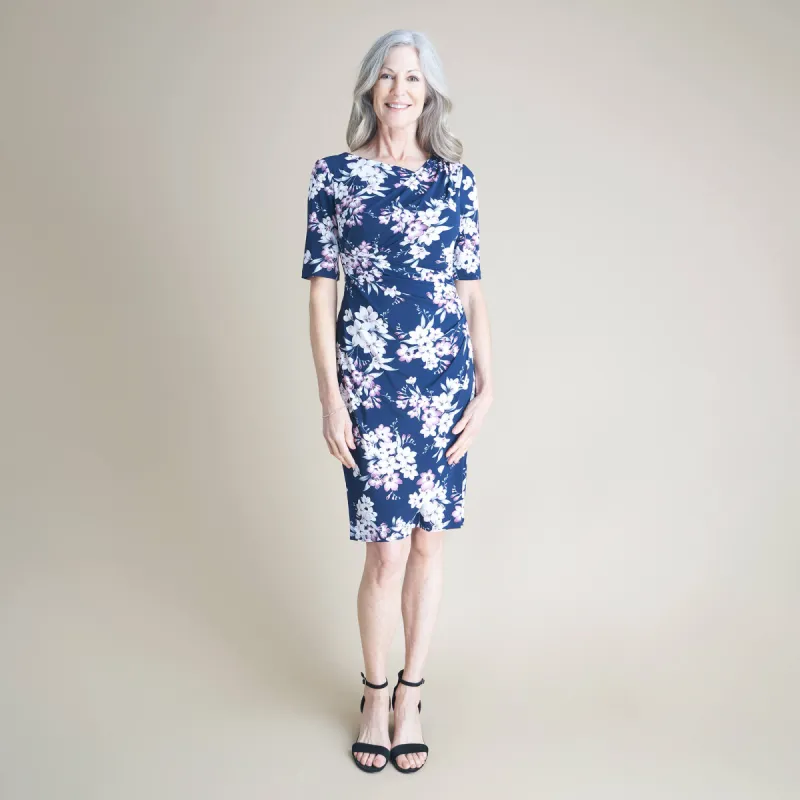 Carrie Floral Asymmetrical Wrap Dress sold by connected apparel