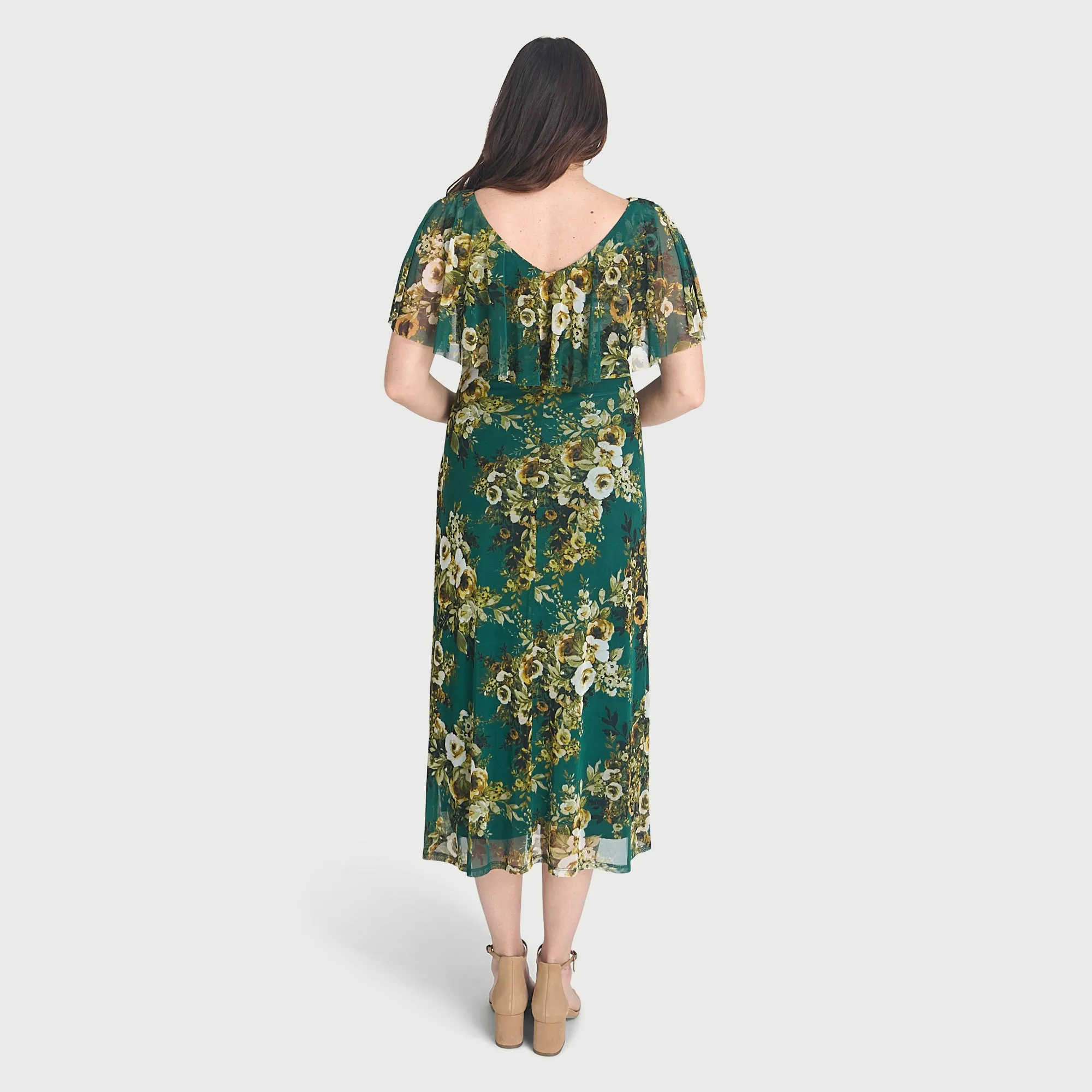 Sunny Evergreen Floral Midi Dress sold by connected apparel product image thumbnail 4