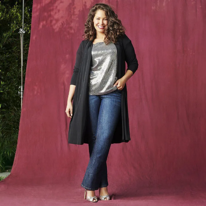 Bianca Black Open Front Cardigan sold by connected apparel