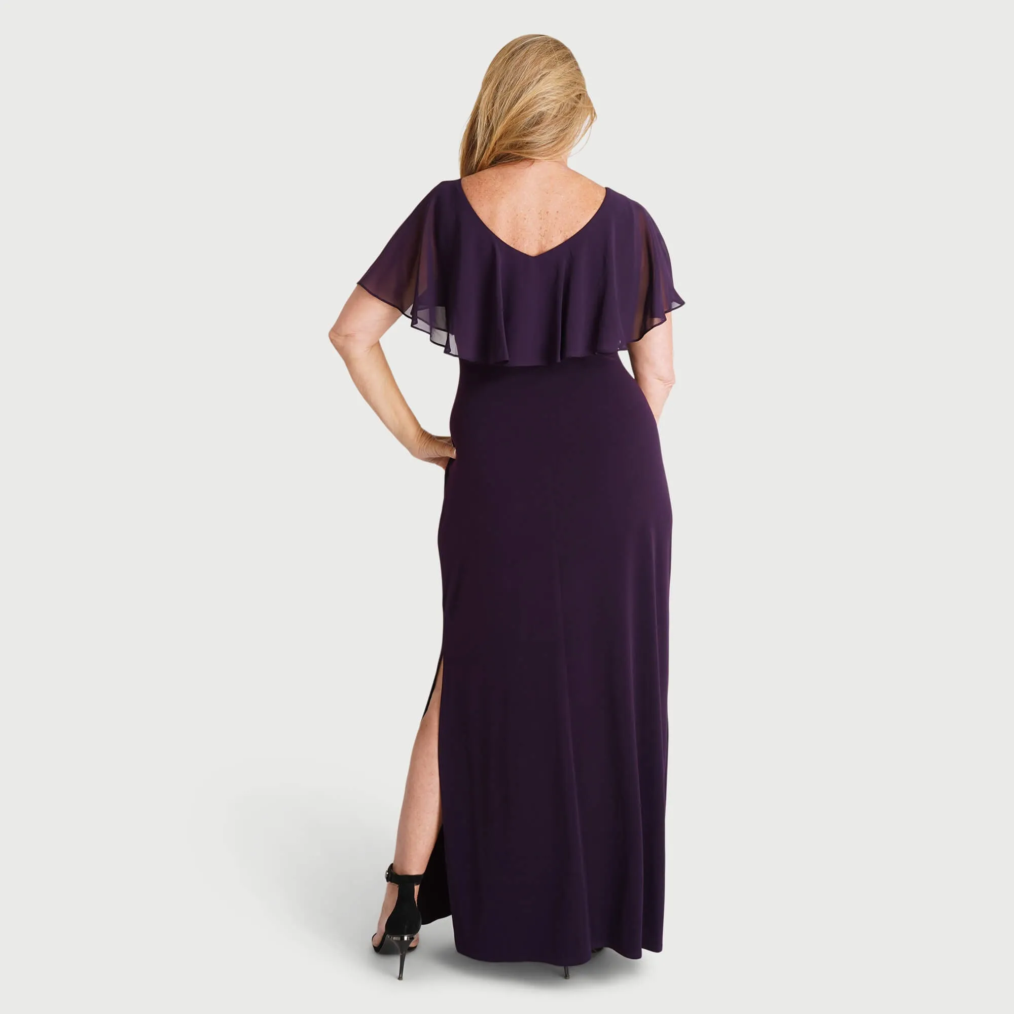 Sunny Aubergine Floor Length Dress sold by connected apparel product image thumbnail 3