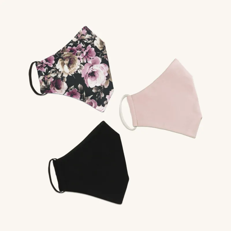 Pink Floral Face Mask Multipack (Set of 3) sold by connected apparel