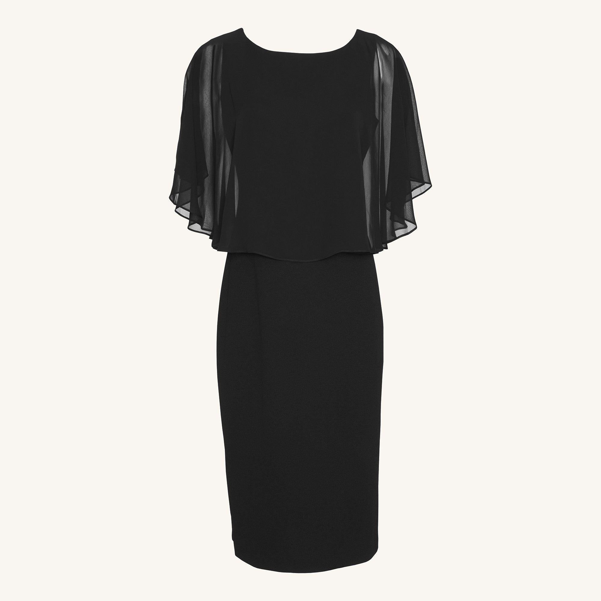 Elsa Black Midi Capelet Dress sold by connected apparel product image thumbnail 5