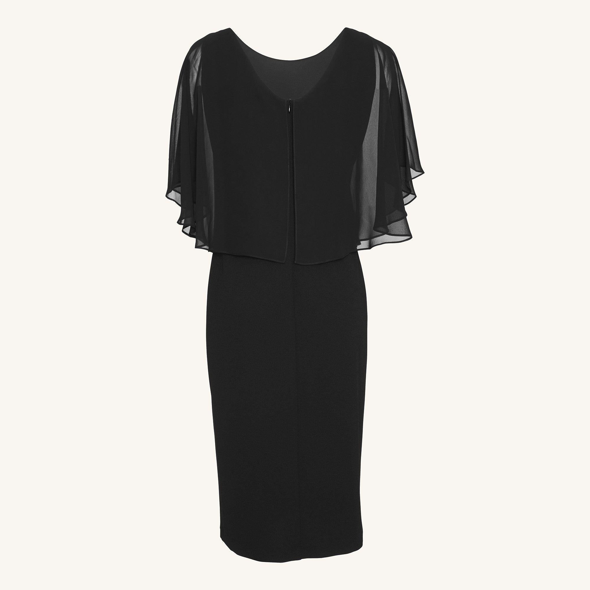 Elsa Black Midi Capelet Dress sold by connected apparel product image thumbnail 6