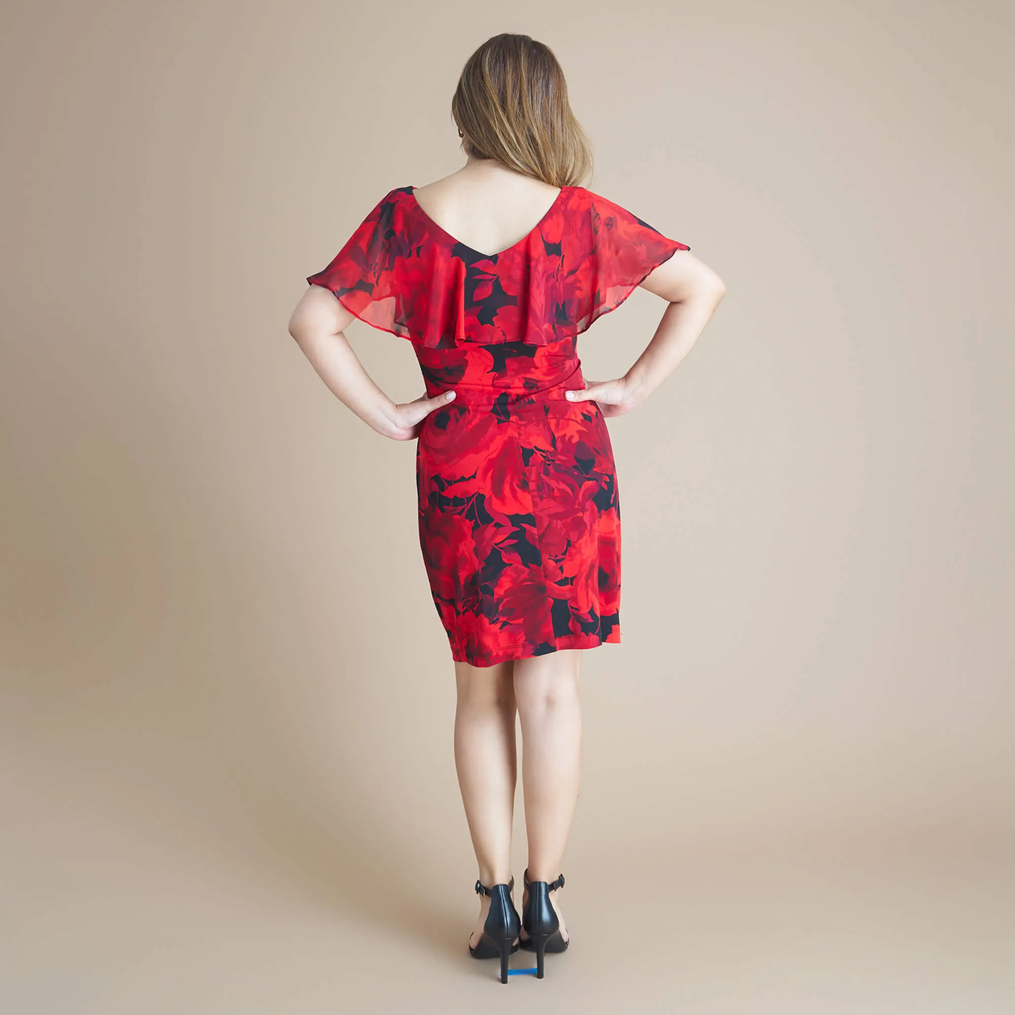 Sunny Red Floral Bodycon Dress sold by connected apparel product image thumbnail 4