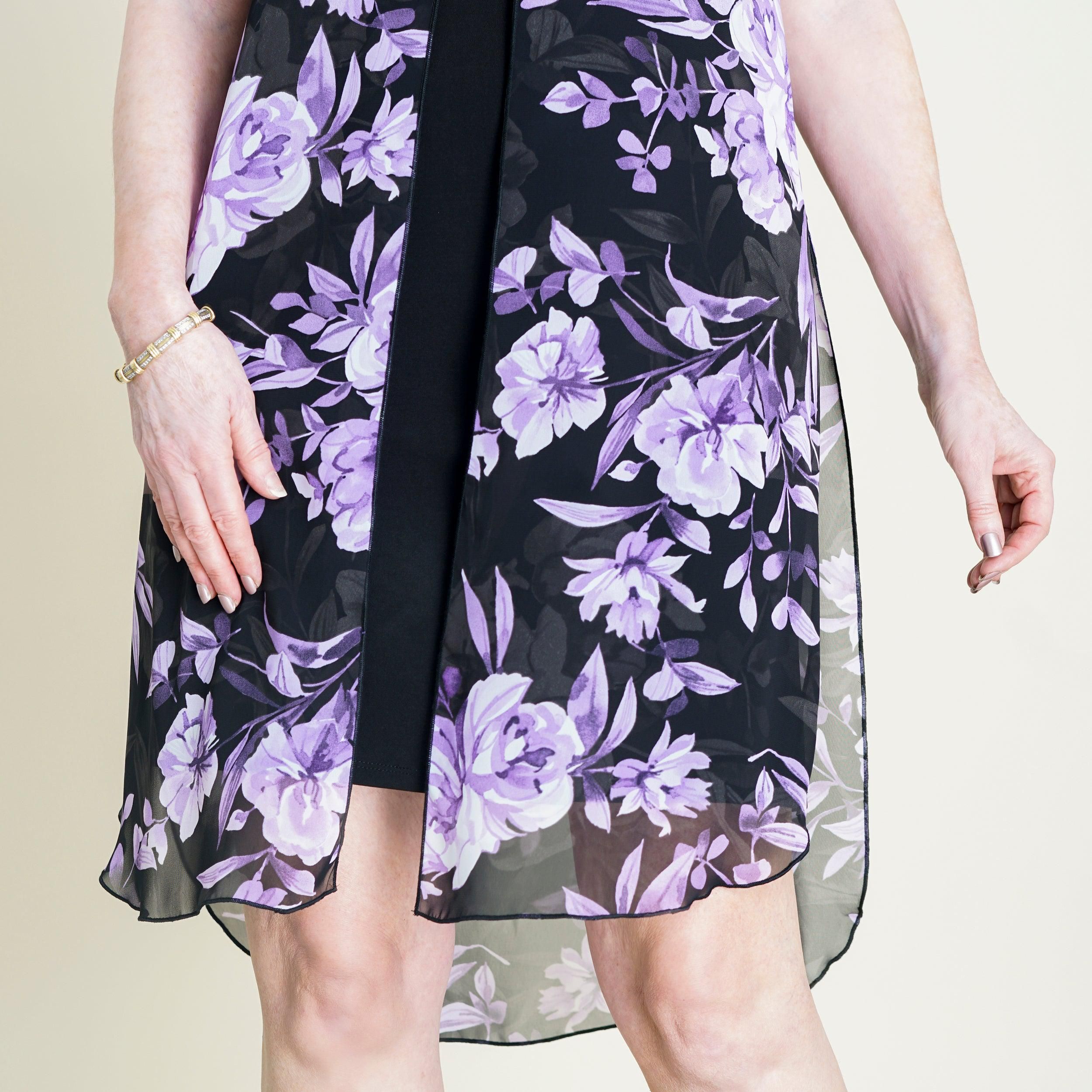 Candice Lilac Floral Chiffon Overlay Dress sold by connected apparel product image thumbnail 5