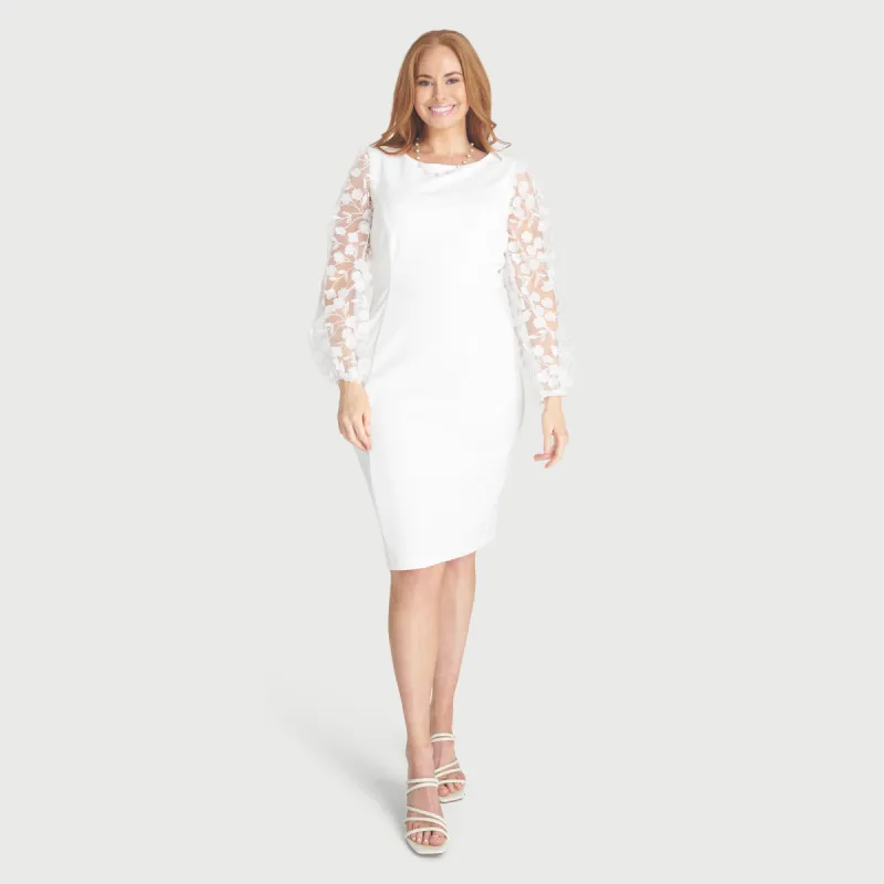 Lynette Ivory Cocktail Dress made by connected apparel